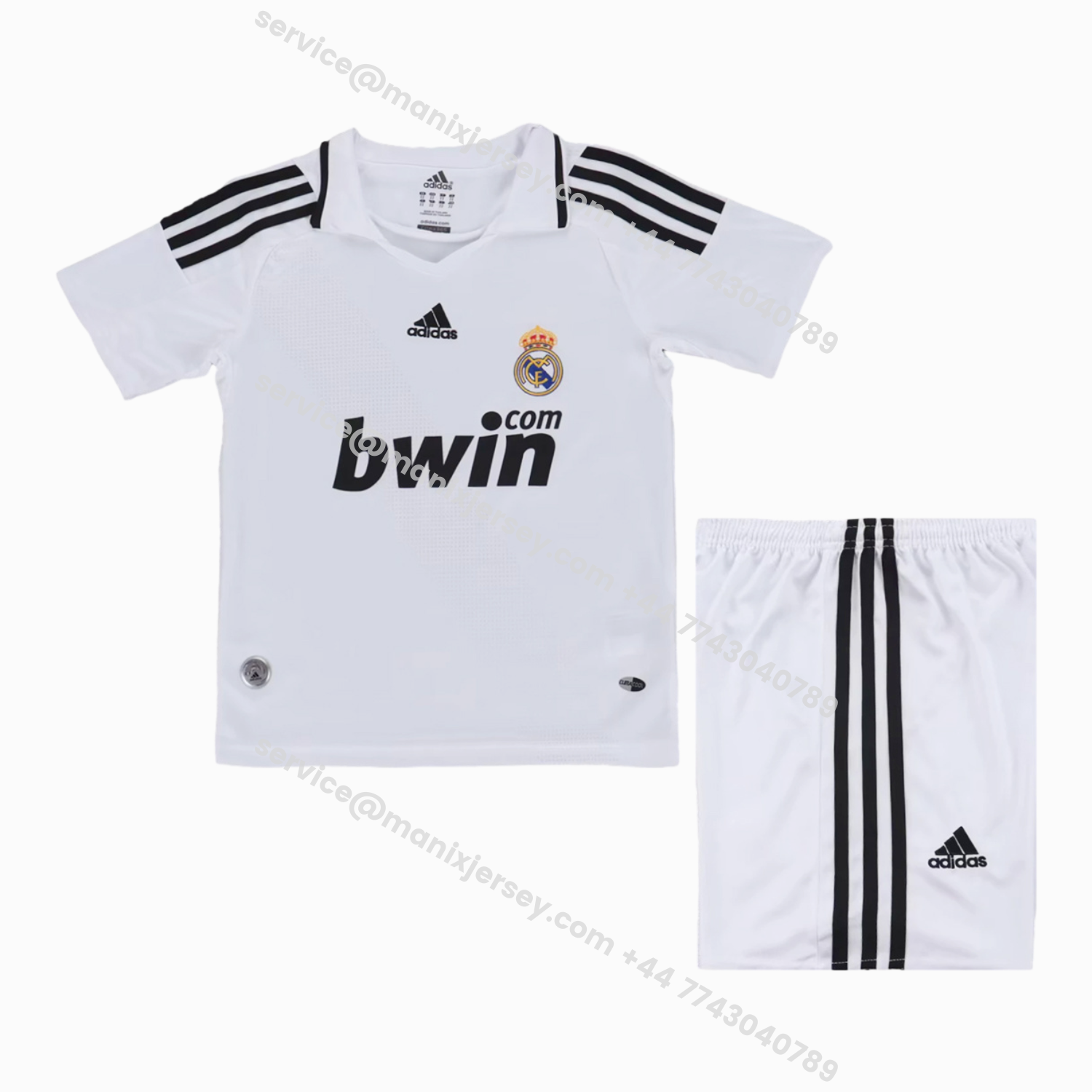 ManixJersey.com | Retro Real Madrid 2008-09 Home Kids Kit -Customize Name, Number and Patch | Worldwide Shipping