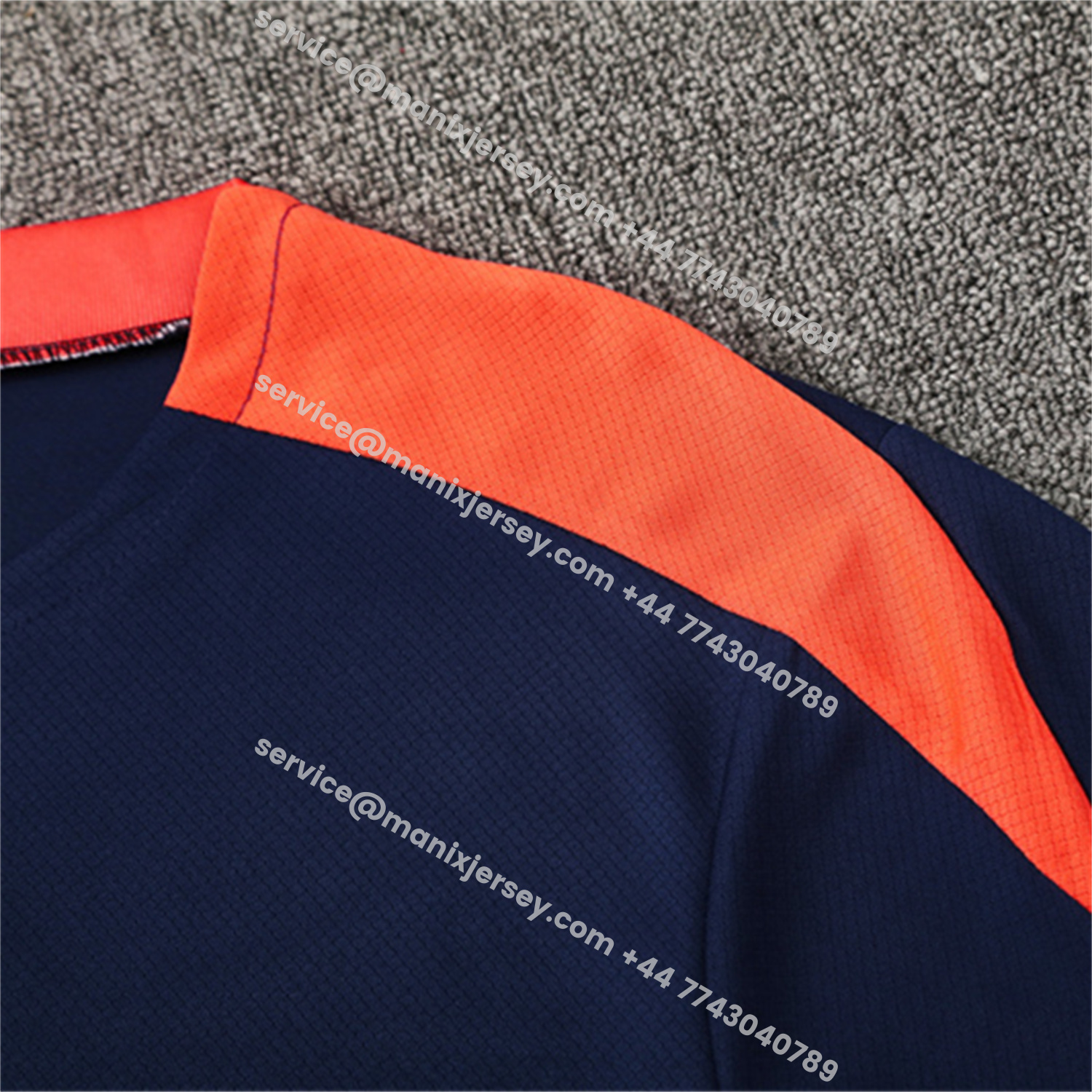 ManixJersey.com | Barcelona 25-26 Short-Sleeve Training Set - Royal Blue Top Orange Sponsor & Royal Blue Shorts -Customize Name, Number and Patch | Worldwide Shipping