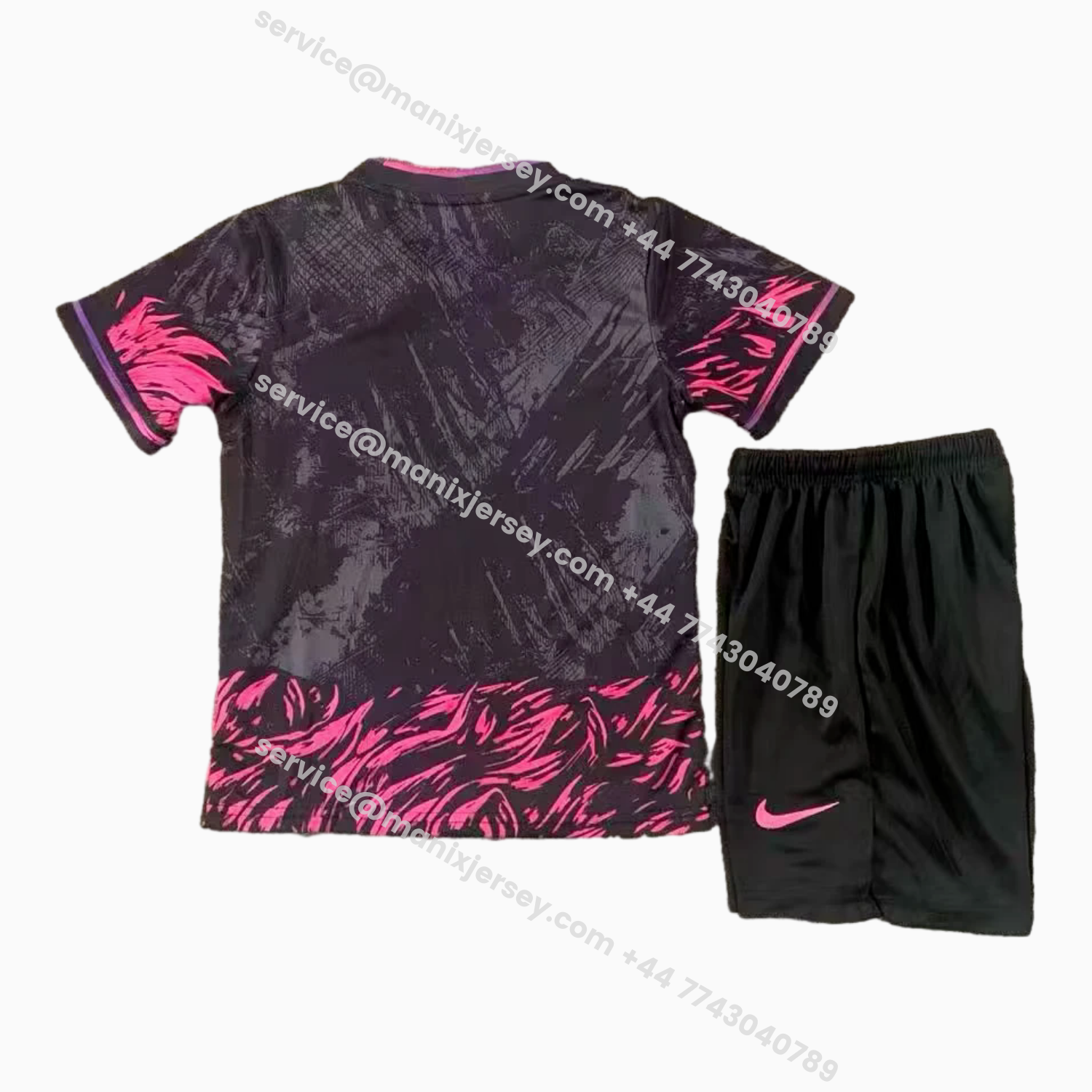 ManixJersey.com | Barcelona 25-26 Pink Lion Black Special Kids Kit -Customize Name, Number and Patch | Worldwide Shipping