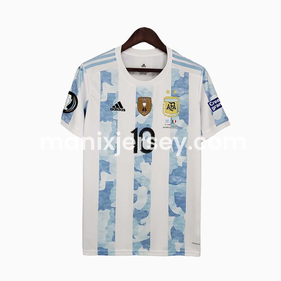 ManixJersey.com | Retro Argentina 2021 Home Stadium Jersey -Customize Name, Number and Patch | Worldwide Shipping