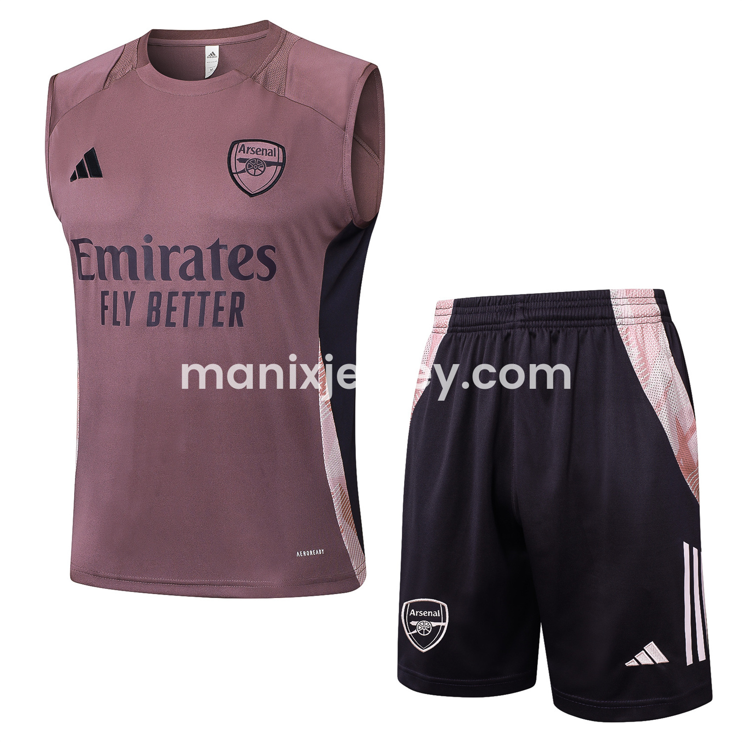 ManixJersey.com | Arsenal 25-26 Vest Training Set - Purple Vest and Deep Purple Shorts -Customize Name, Number and Patch | Worldwide Shipping