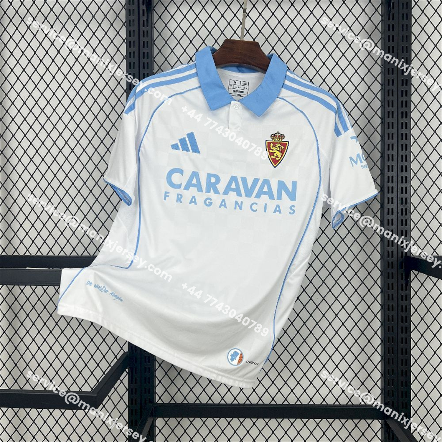 ManixJersey.com | Real Zaragoza 25-26 Home Jersey - Fans Version -Customize Name, Number and Patch | Worldwide Shipping