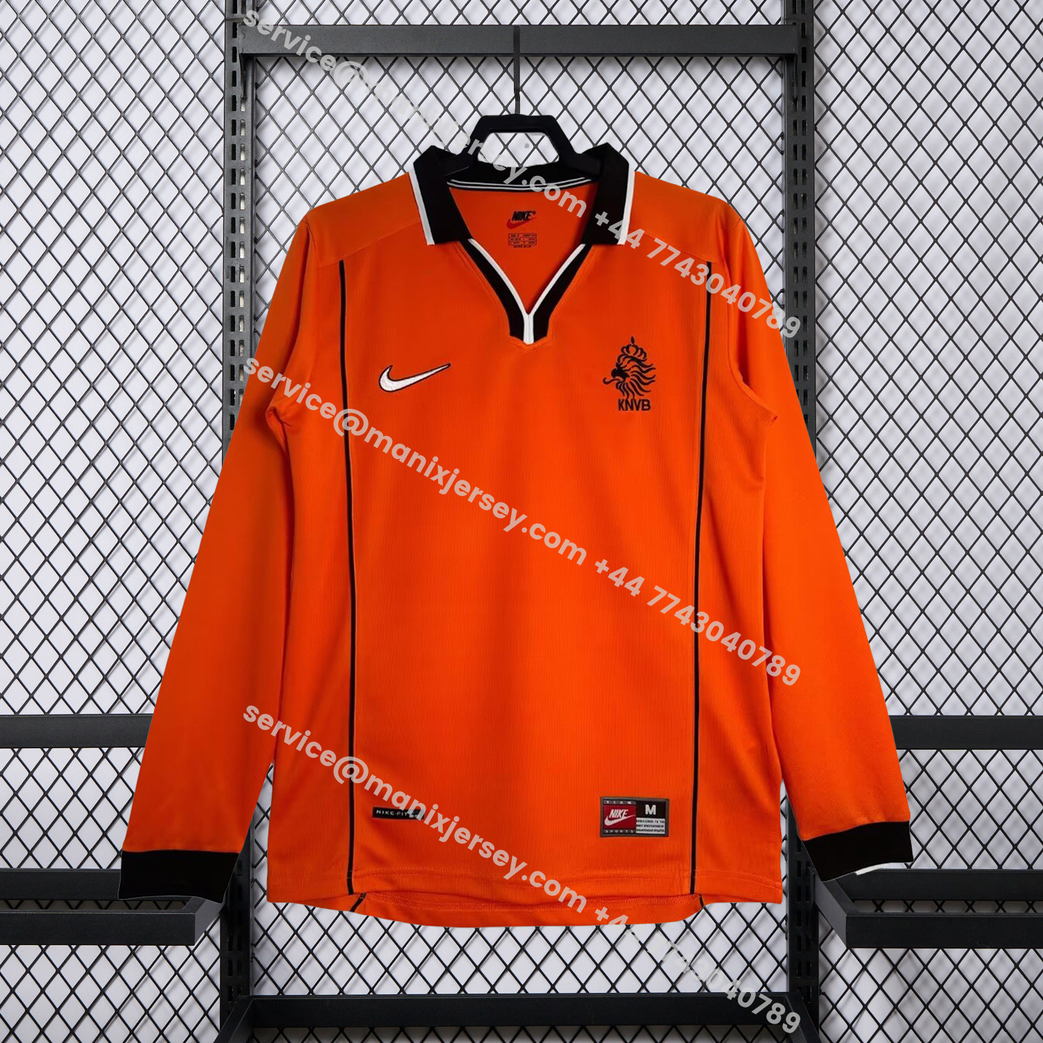 ManixJersey.com | Retro Netherlands 1998 Home Long Sleeves Jersey -Customize Name, Number and Patch | Worldwide Shipping