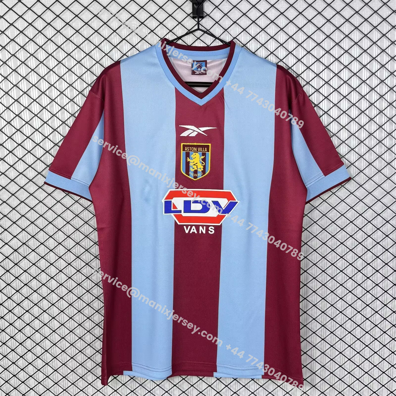 ManixJersey.com | Retro Aston Villa 1999-00 Home Jersey -Customize Name, Number and Patch | Worldwide Shipping