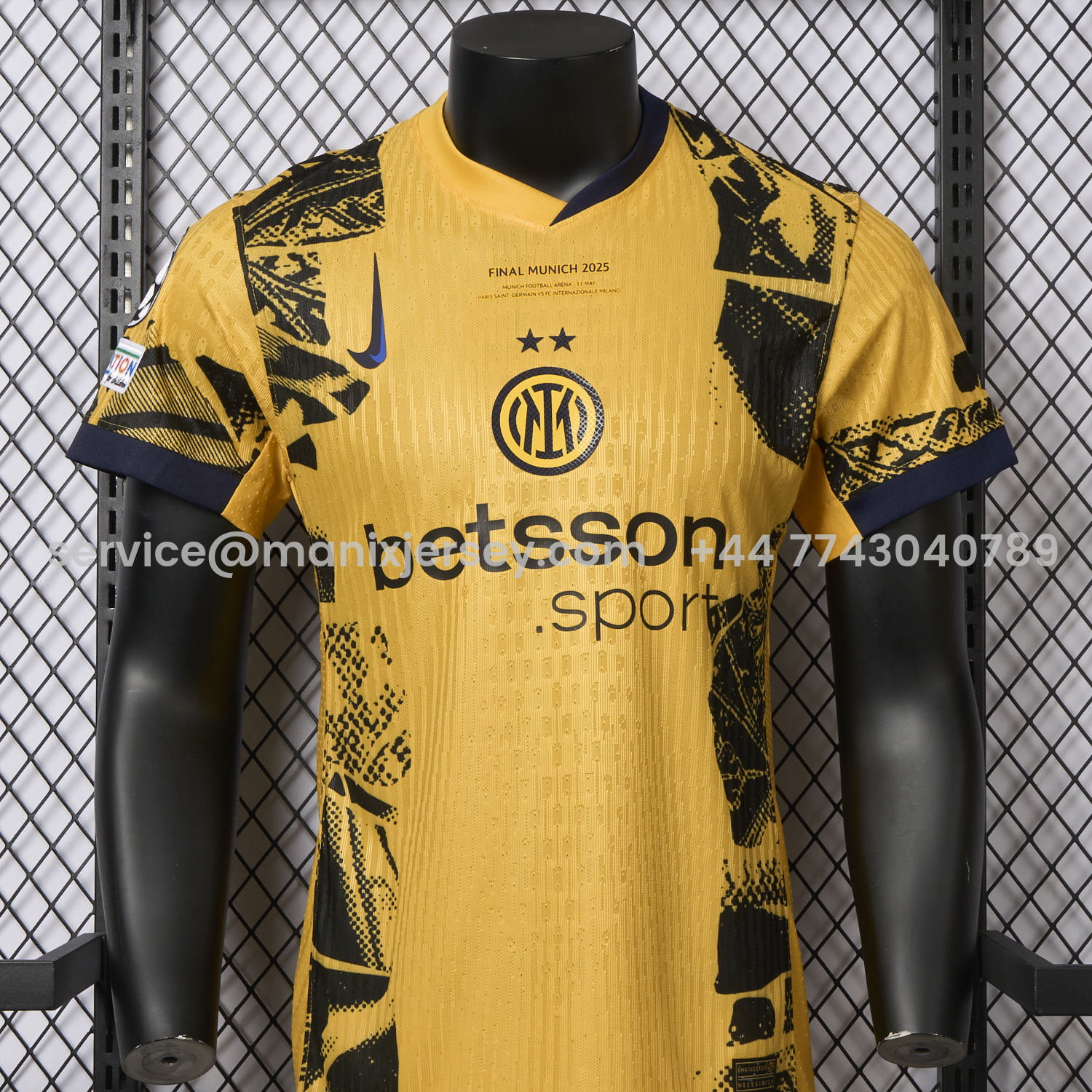 ManixJersey.com | Inter Milan 24-25 Third Champions League Final Jersey - Player Version -Customize Name, Number and Patch | Worldwide Shipping