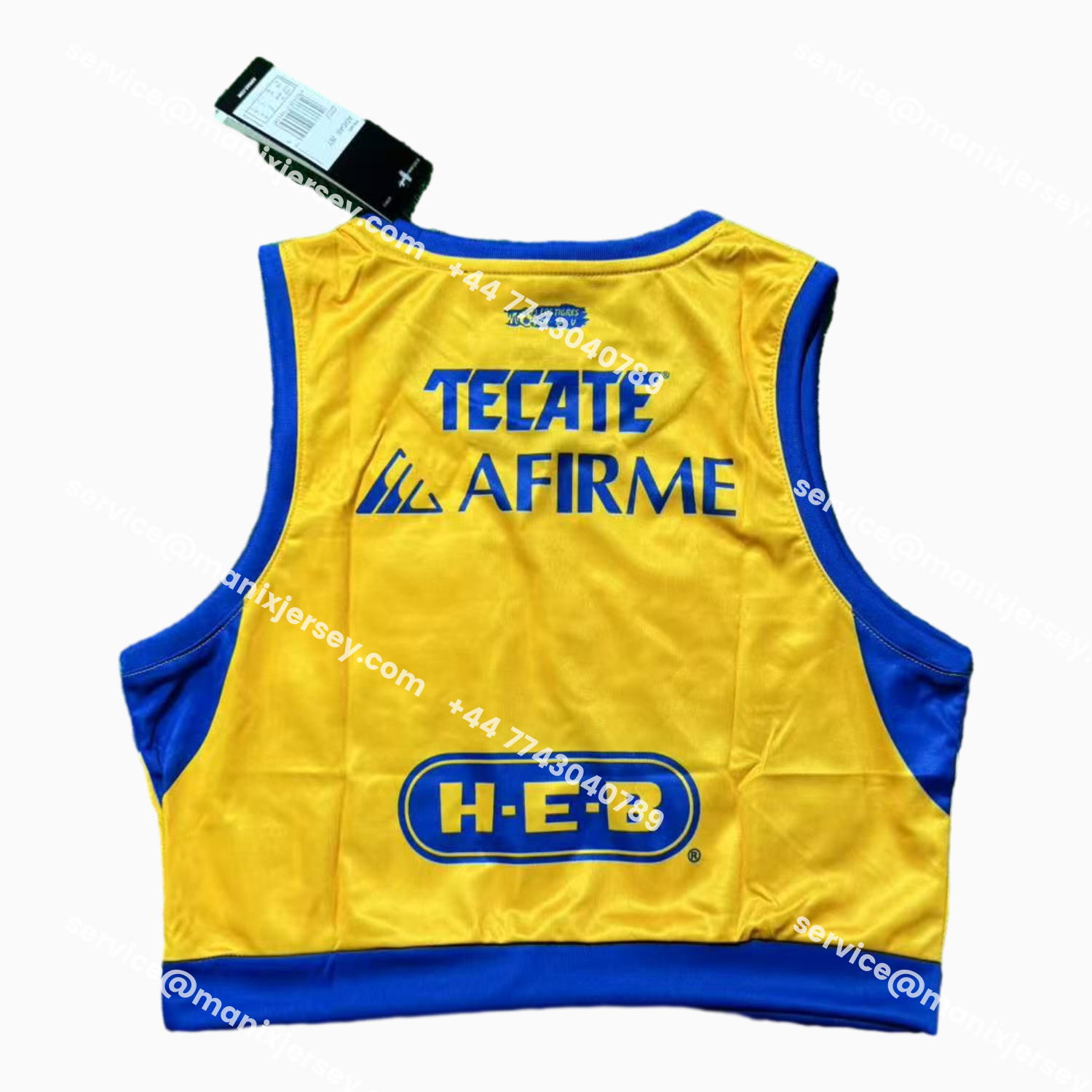 ManixJersey.com | Women's Tigres UANL 25-26 Home Yoga Vest -Customize Name, Number and Patch | Worldwide Shipping