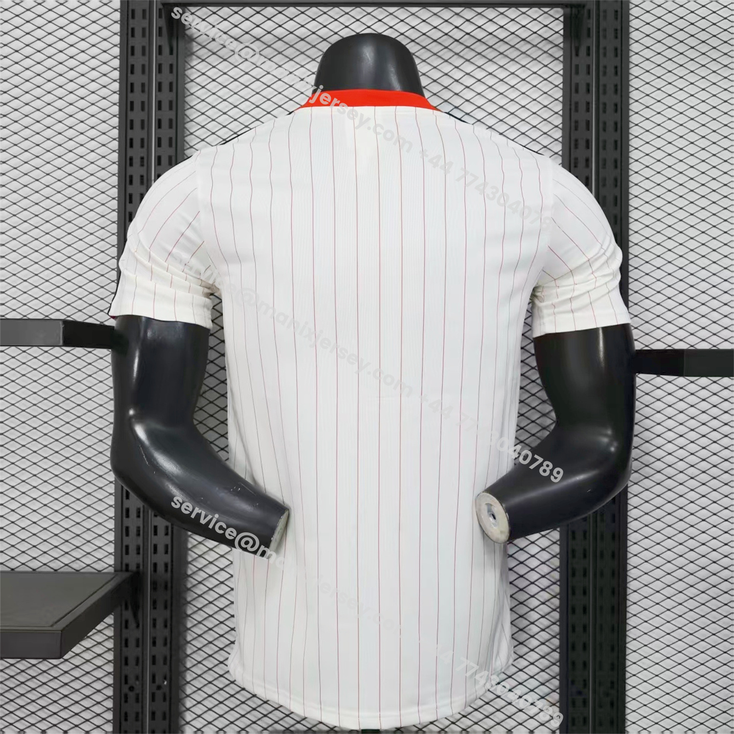 ManixJersey.com | Benfica 25-26 Trefoil Red Lines White Travel Jersey - Player Version -Customize Name, Number and Patch | Worldwide Shipping