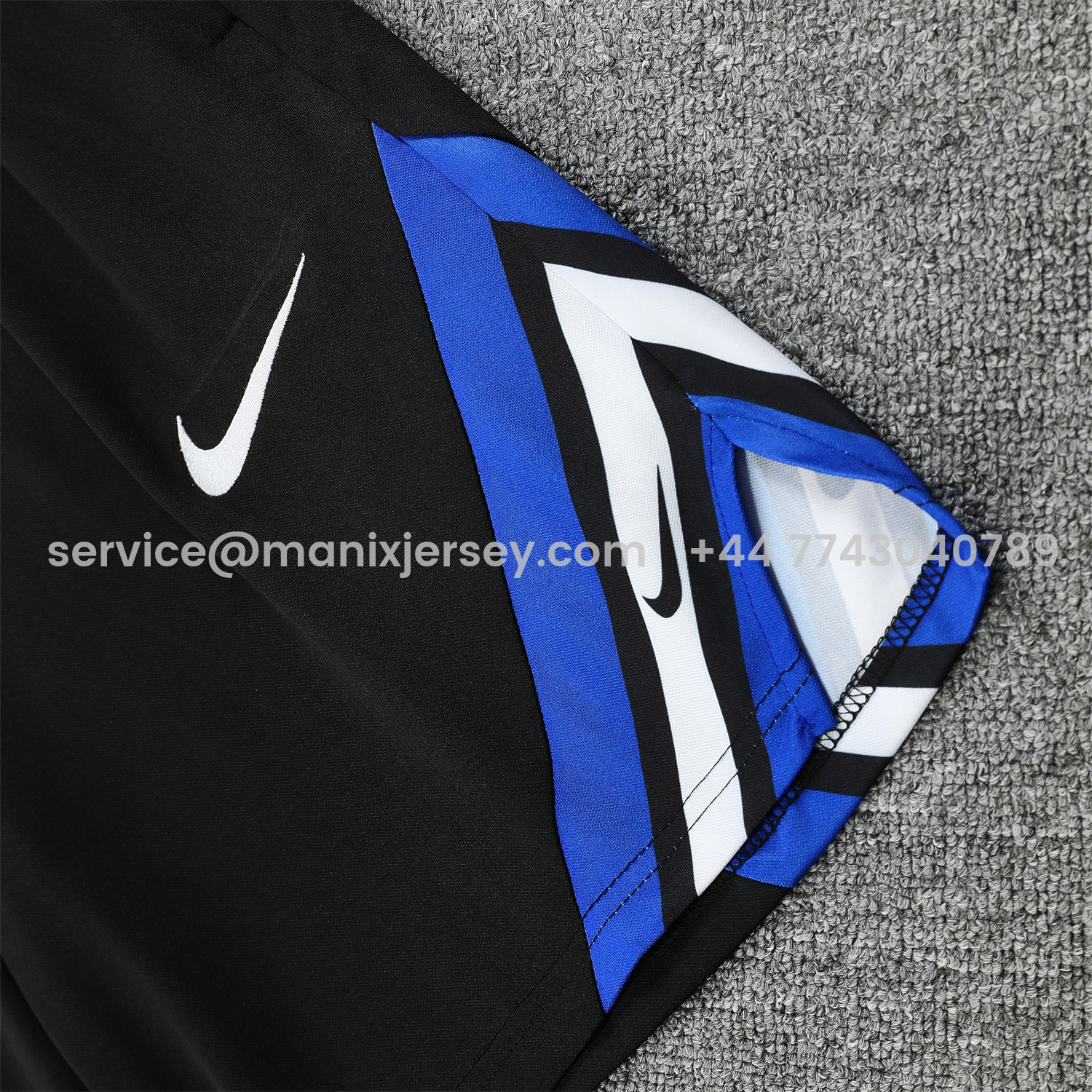 ManixJersey.com | Inter Milan 25-26 Short-Sleeve Training Set - Black Top & Black Shorts -Customize Name, Number and Patch | Worldwide Shipping