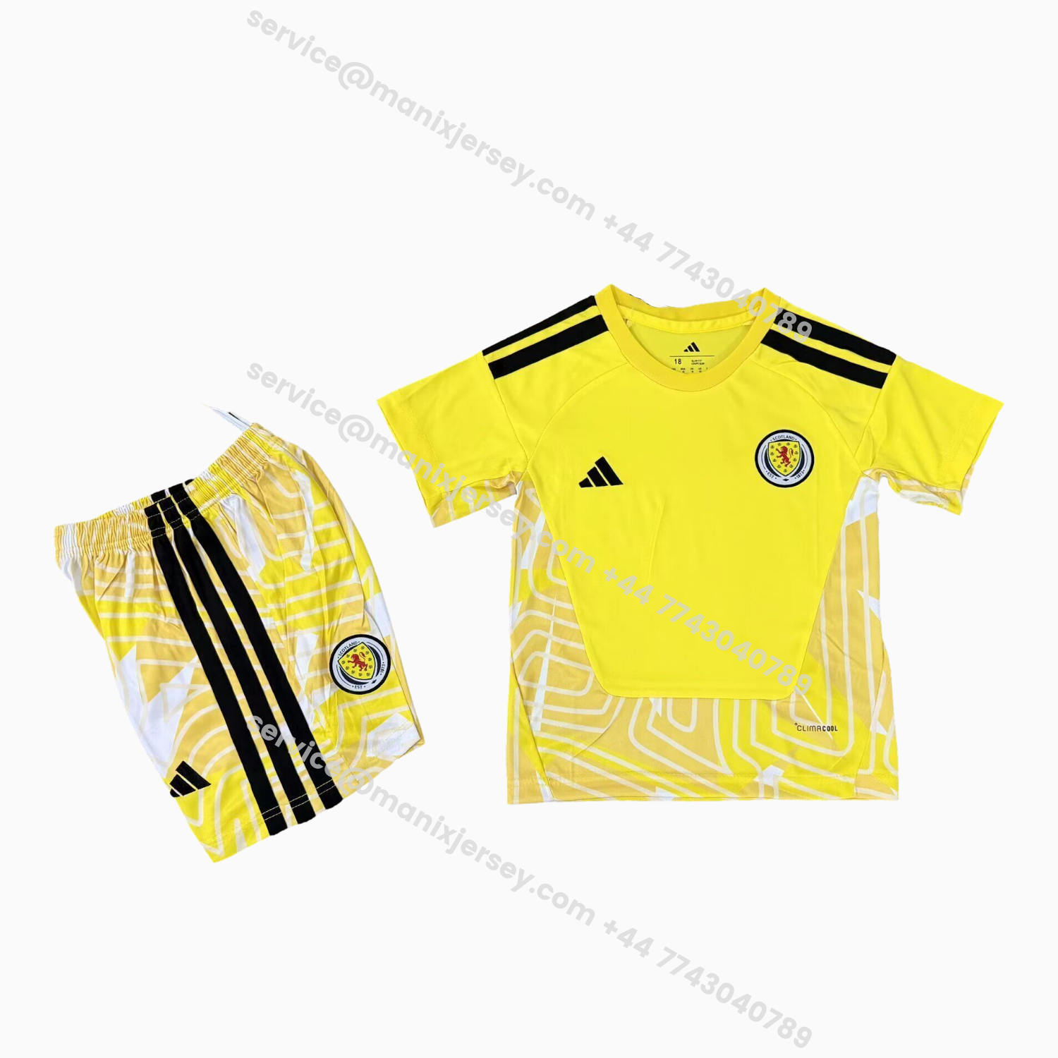 ManixJersey.com | S-c-o.t l.a-n.d 2026 Goalkeeper Yellow Kids Kit -Customize Name, Number and Patch | Worldwide Shipping