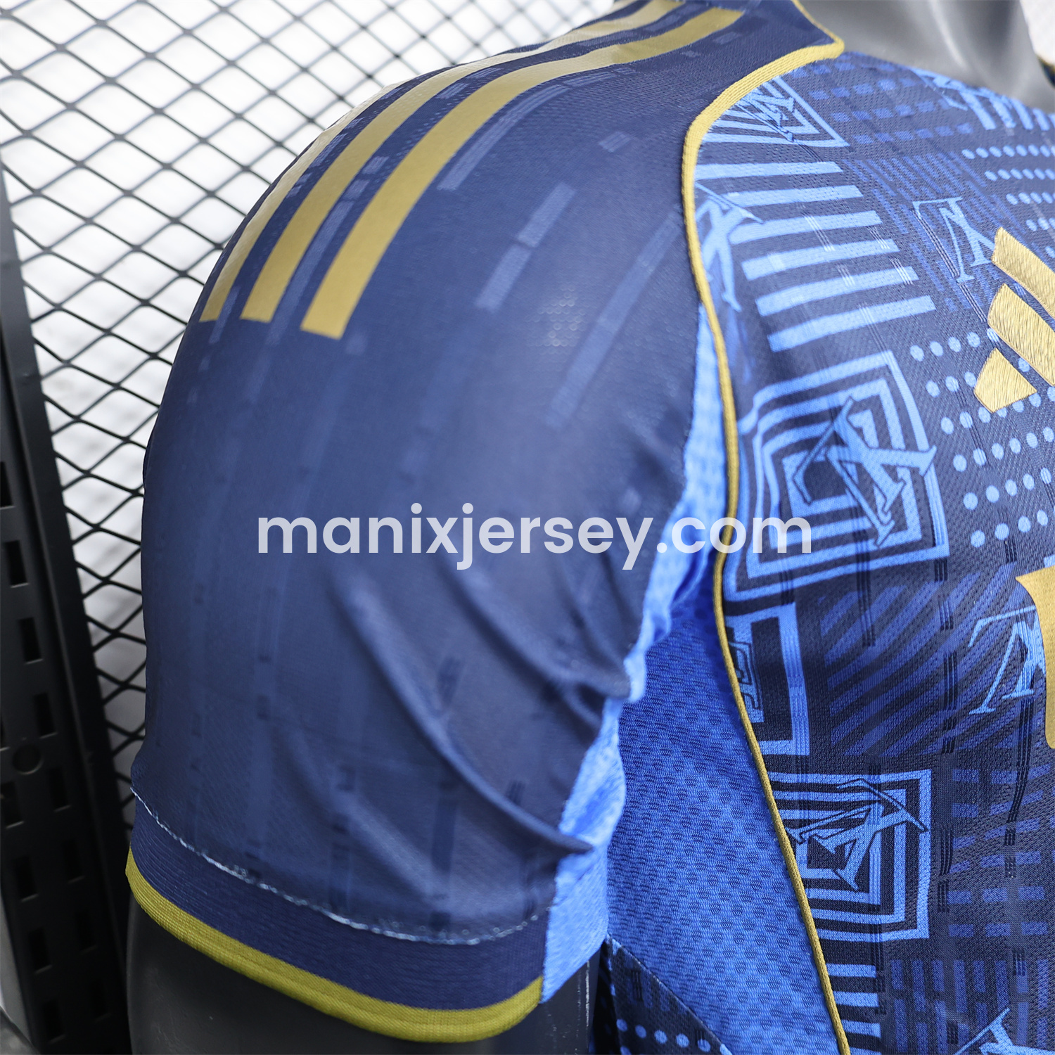ManixJersey.com | Real Madrid 25-26 Blue Gold Special Edition Jersey - Player Version -Customize Name, Number and Patch | Worldwide Shipping