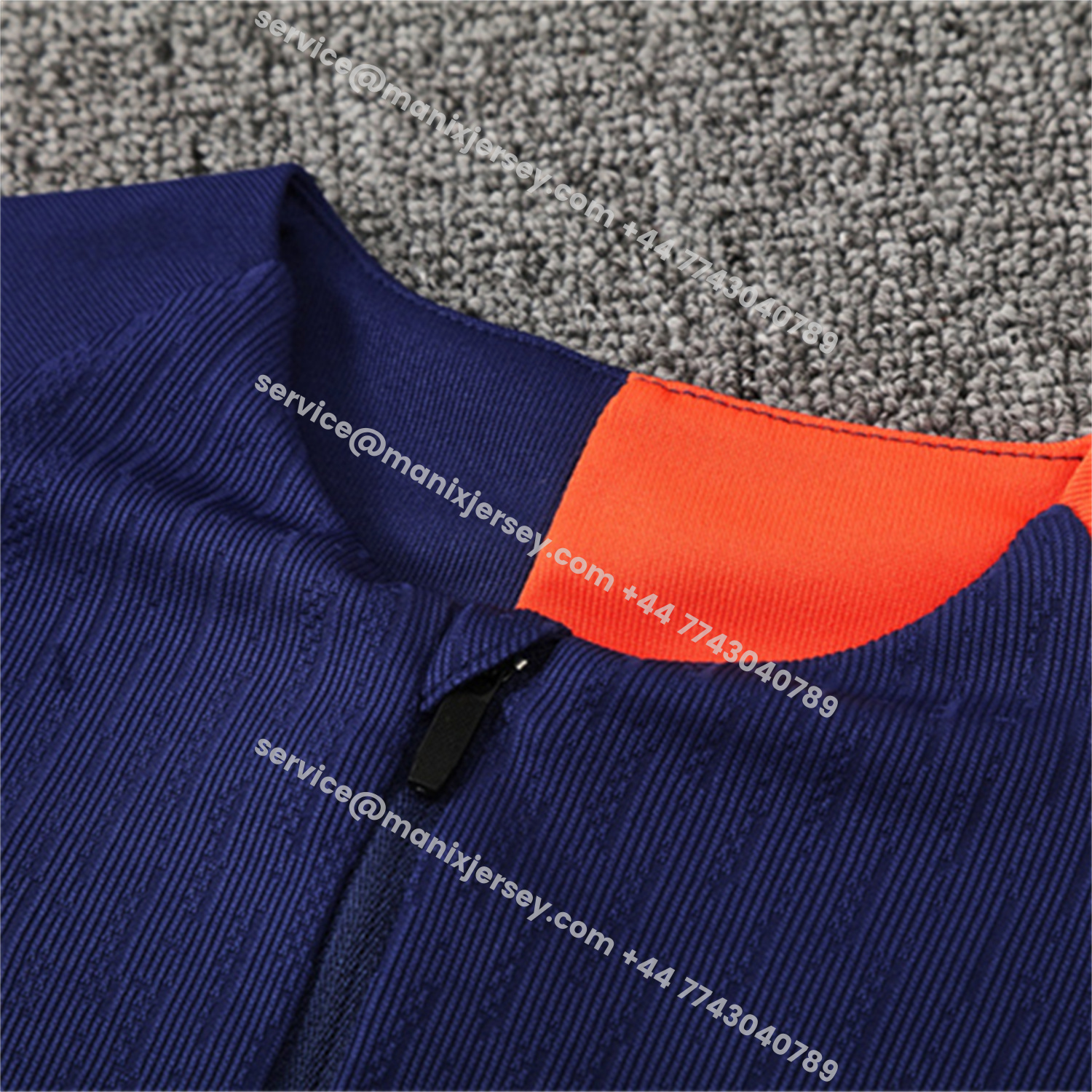 ManixJersey.com | Barcelona 25-26 Long Sleeve Training Set - Royal Blue Top Orange Sponsor & Royal Blue Pants -Customize Name, Number and Patch | Worldwide Shipping