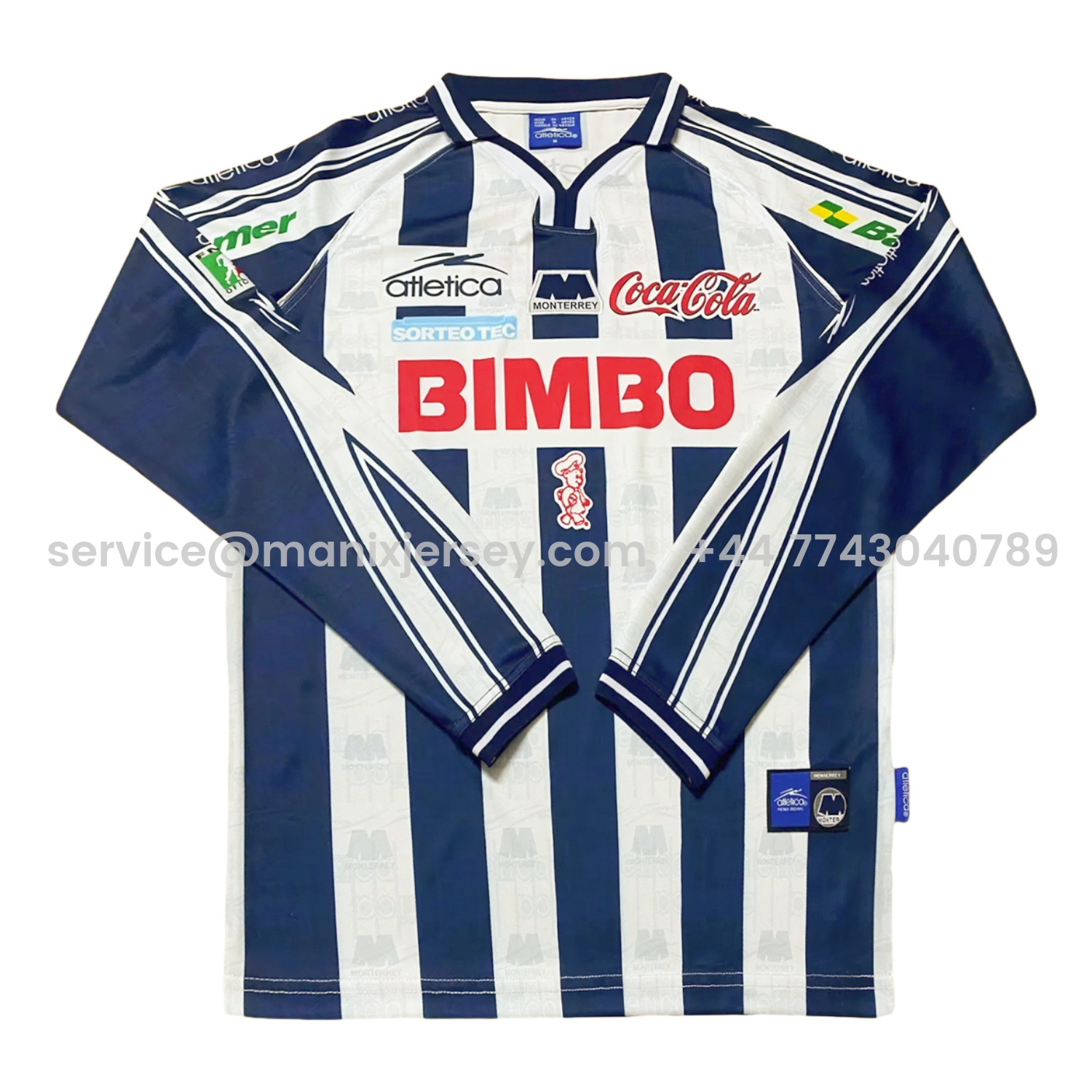 ManixJersey.com | Retro Rayados Monterrey 1999-00 Home Long Sleeves Jersey -Customize Name, Number and Patch | Worldwide Shipping