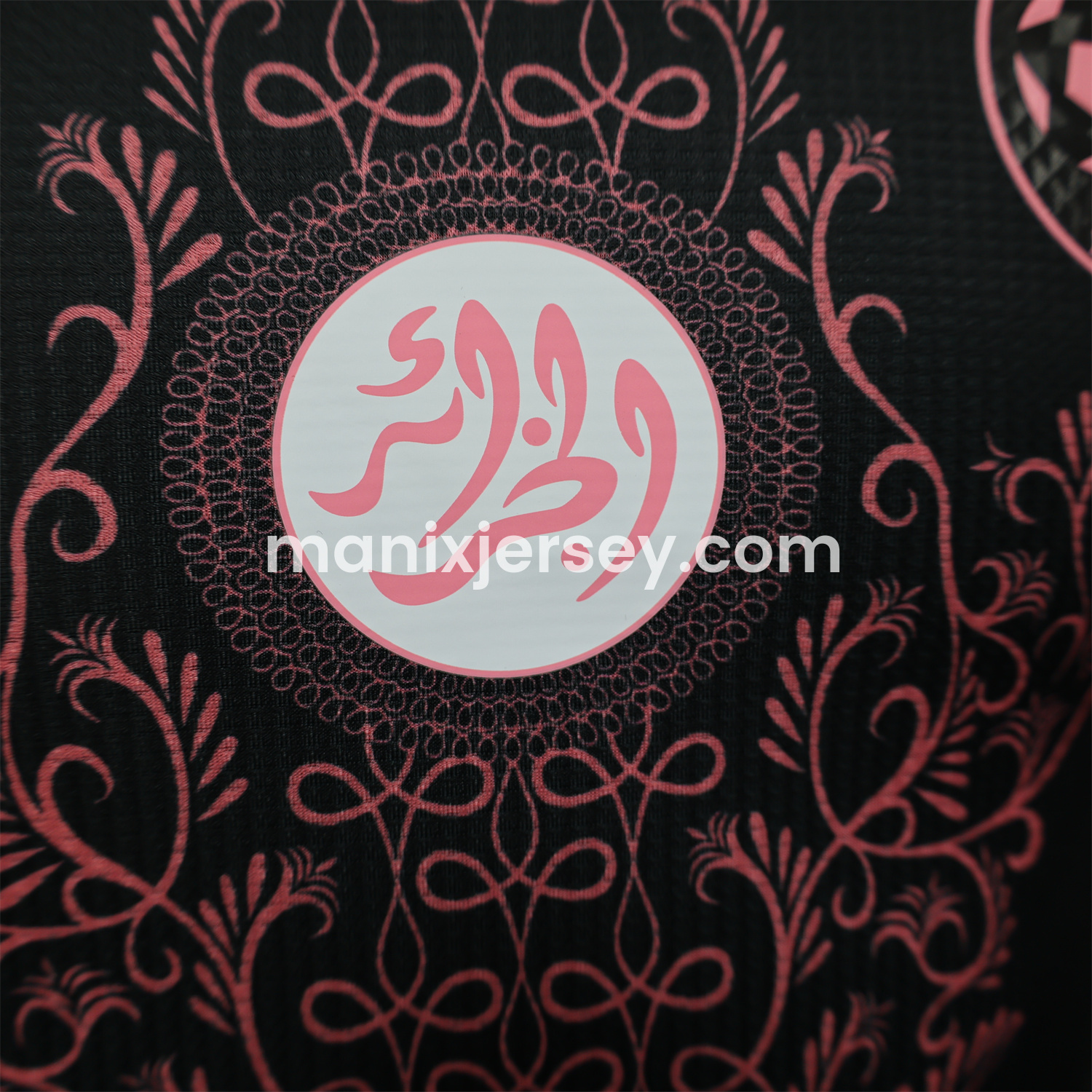 ManixJersey.com | Algeria 25-26 Pure Black Jersey with Pink Pattern - Player Version -Customize Name, Number and Patch | Worldwide Shipping