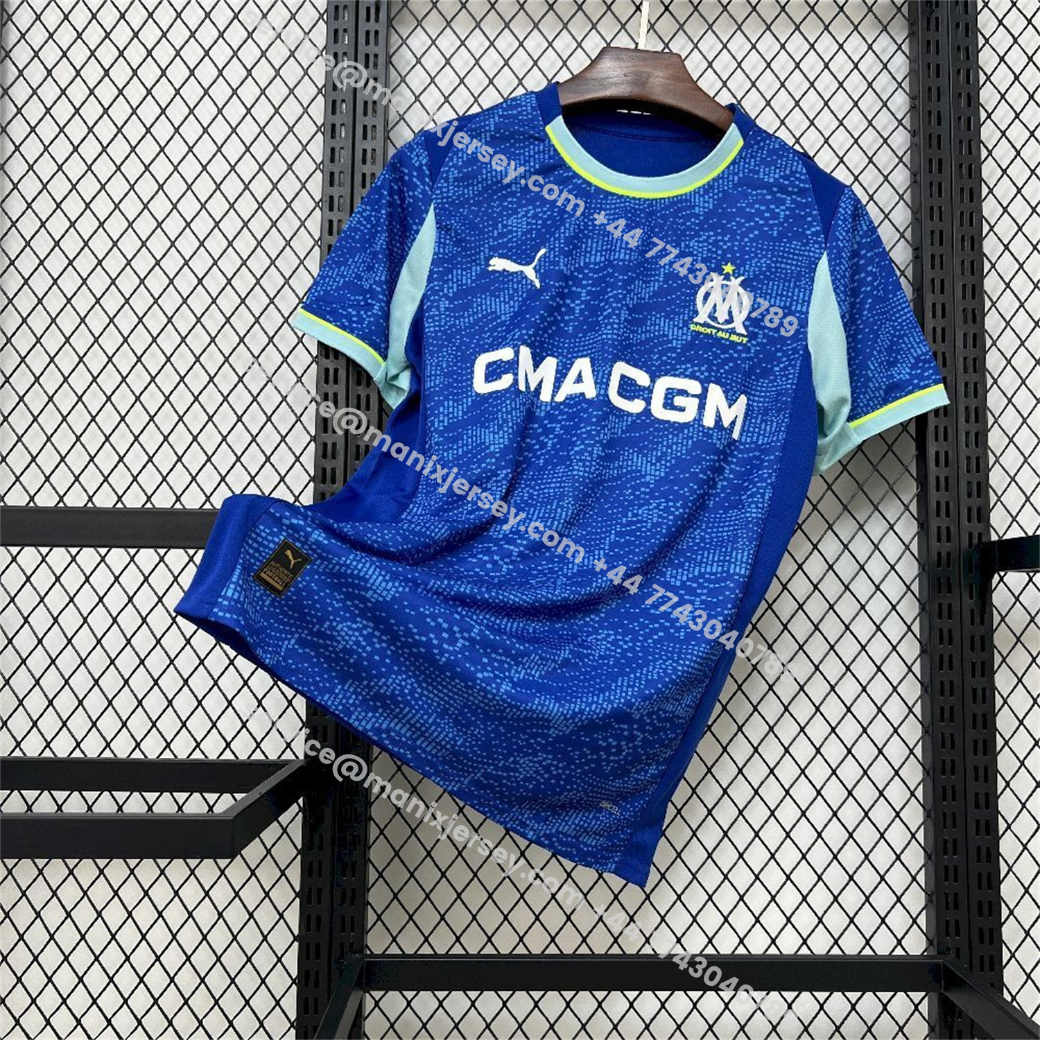 ManixJersey.com | Marseille 25-26 Third Blue Jersey - Fans Version -Customize Name, Number and Patch | Worldwide Shipping