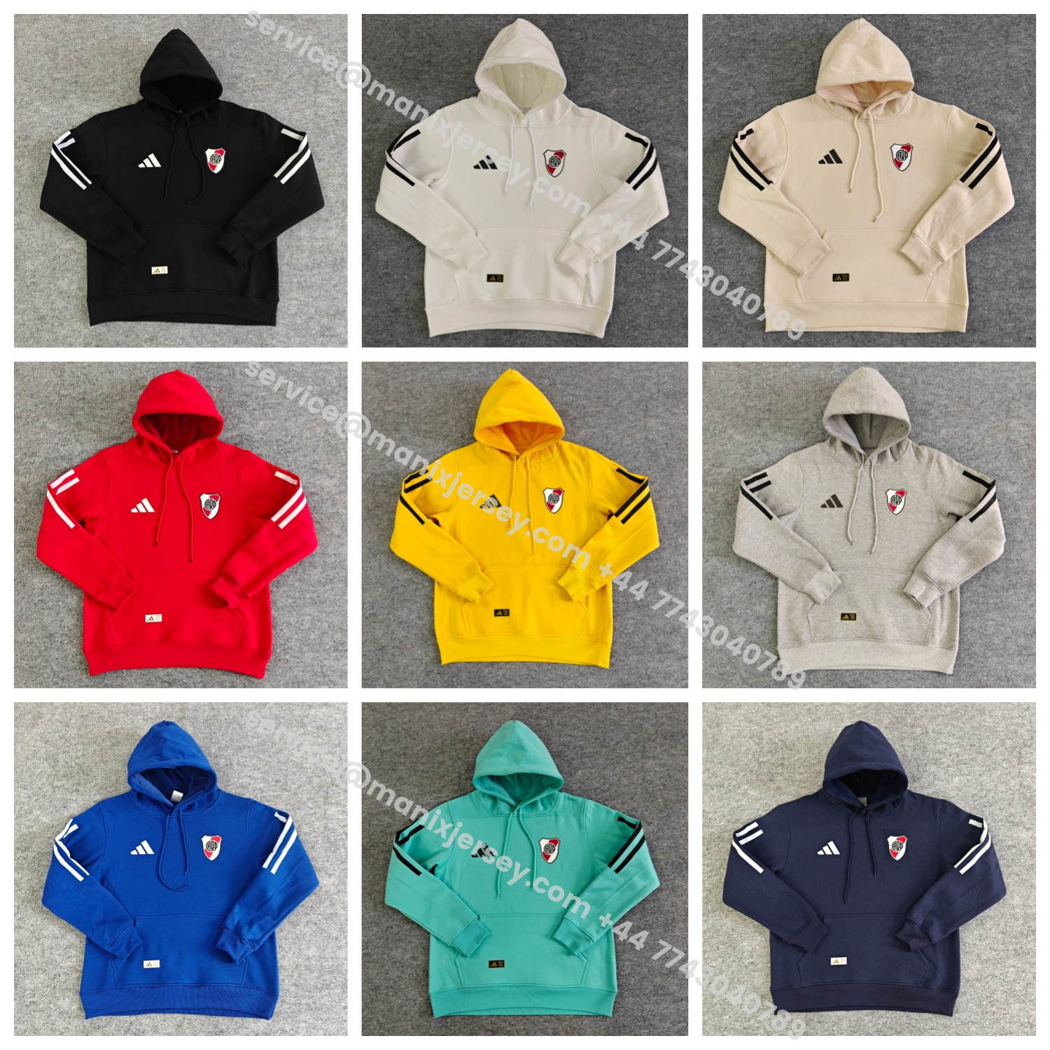 ManixJersey.com | River Plate 25-26 Home Unisex Pullover Hoodie -Customize Name, Number and Patch | Worldwide Shipping