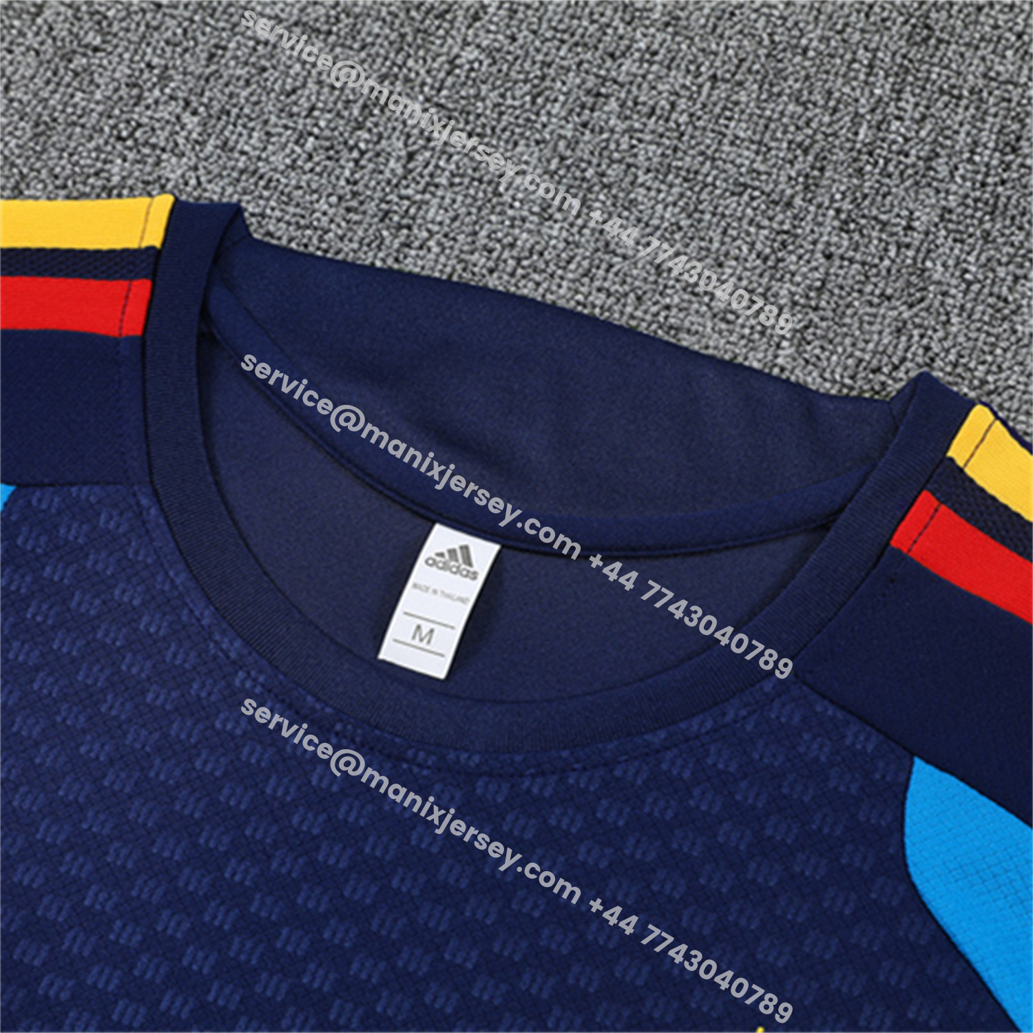 ManixJersey.com | Spain 2026 Kids Short-Sleeve Training Set - Royal Blue Top & Shorts -Customize Name, Number and Patch | Worldwide Shipping