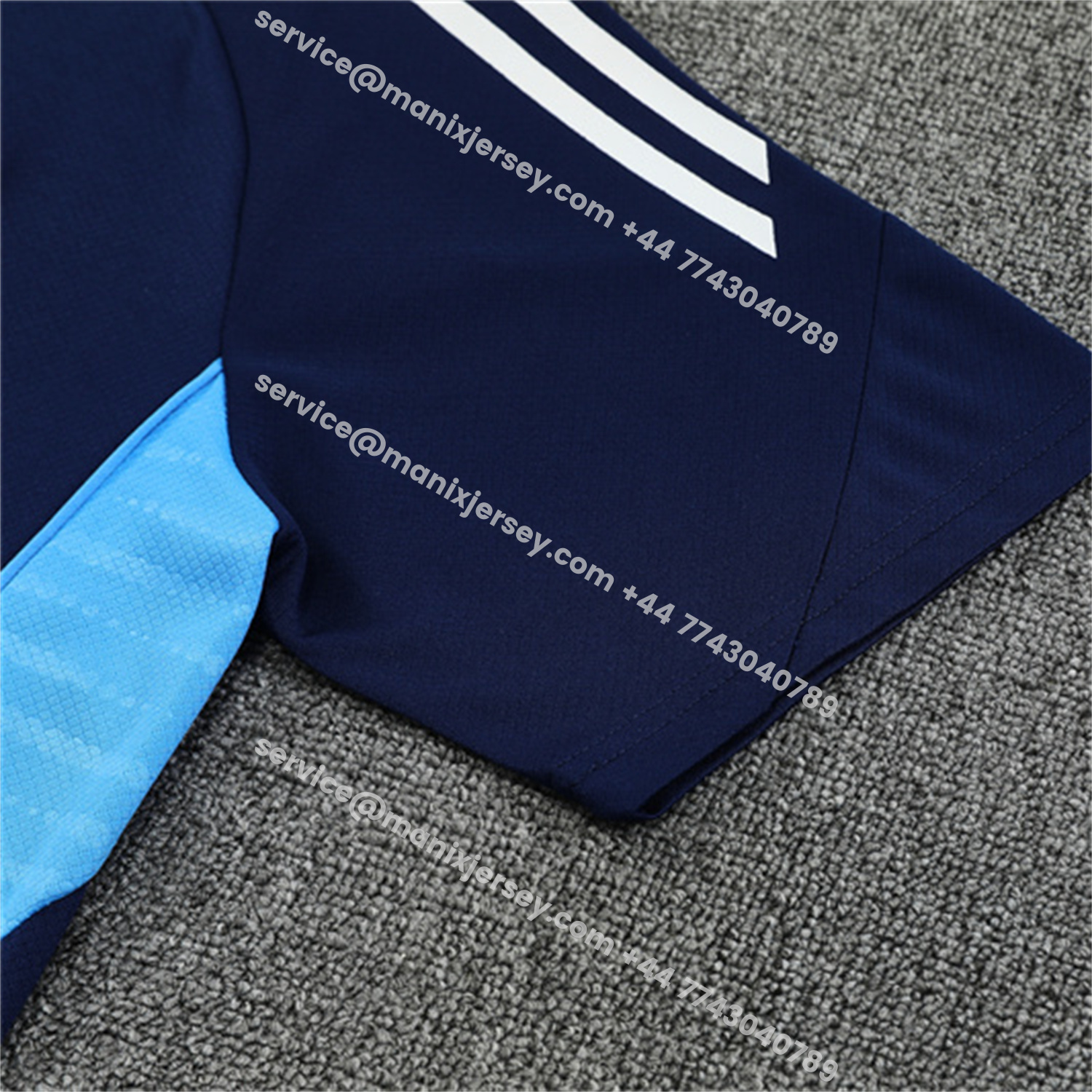 ManixJersey.com | Real Madrid 25-26 Kids Short-Sleeve Training Set - Royal Blue Top & Royal Blue Shorts -Customize Name, Number and Patch | Worldwide Shipping