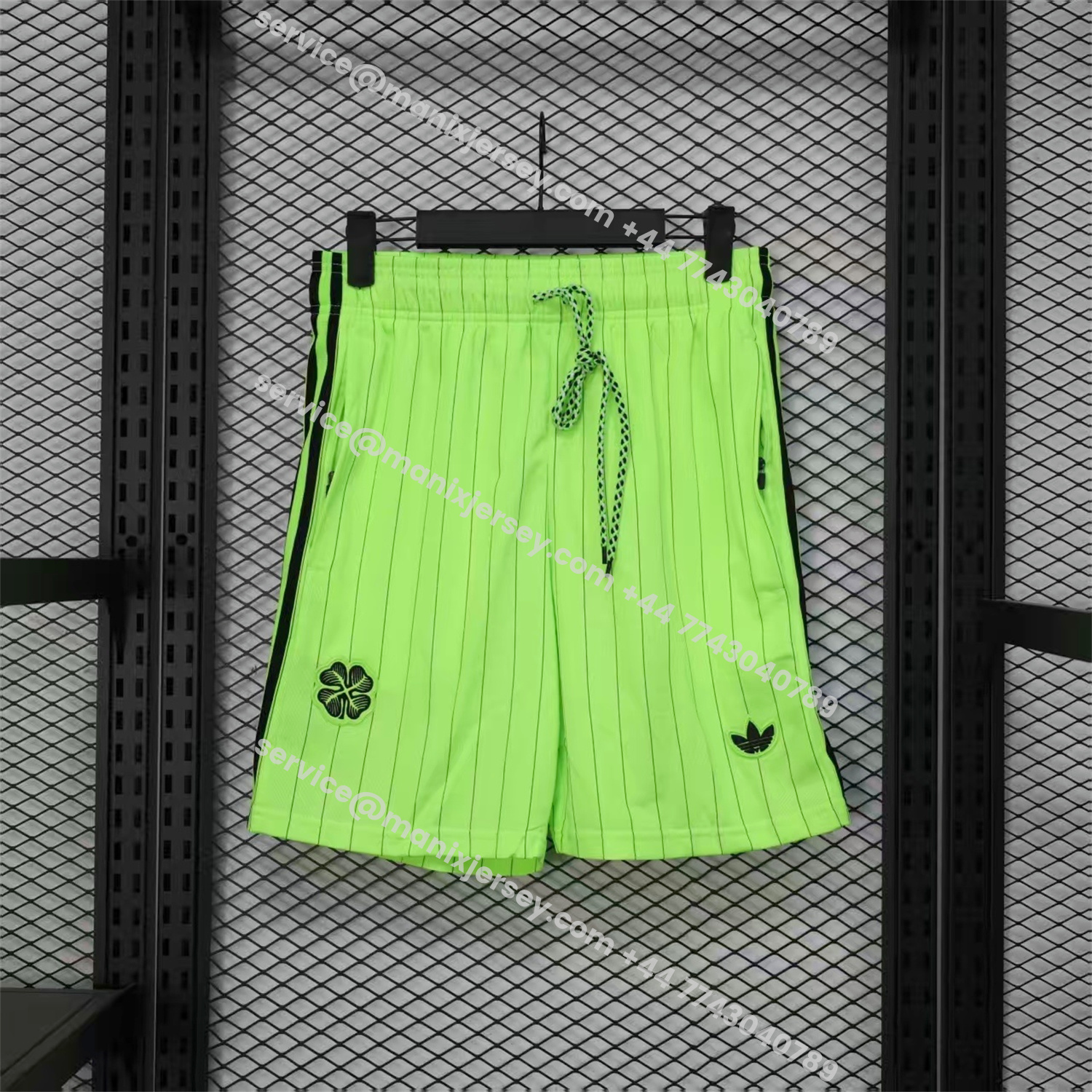 ManixJersey.com | Celtic 25-26 Trefoil Green Travel Shorts - Player Version -Customize Name, Number and Patch | Worldwide Shipping