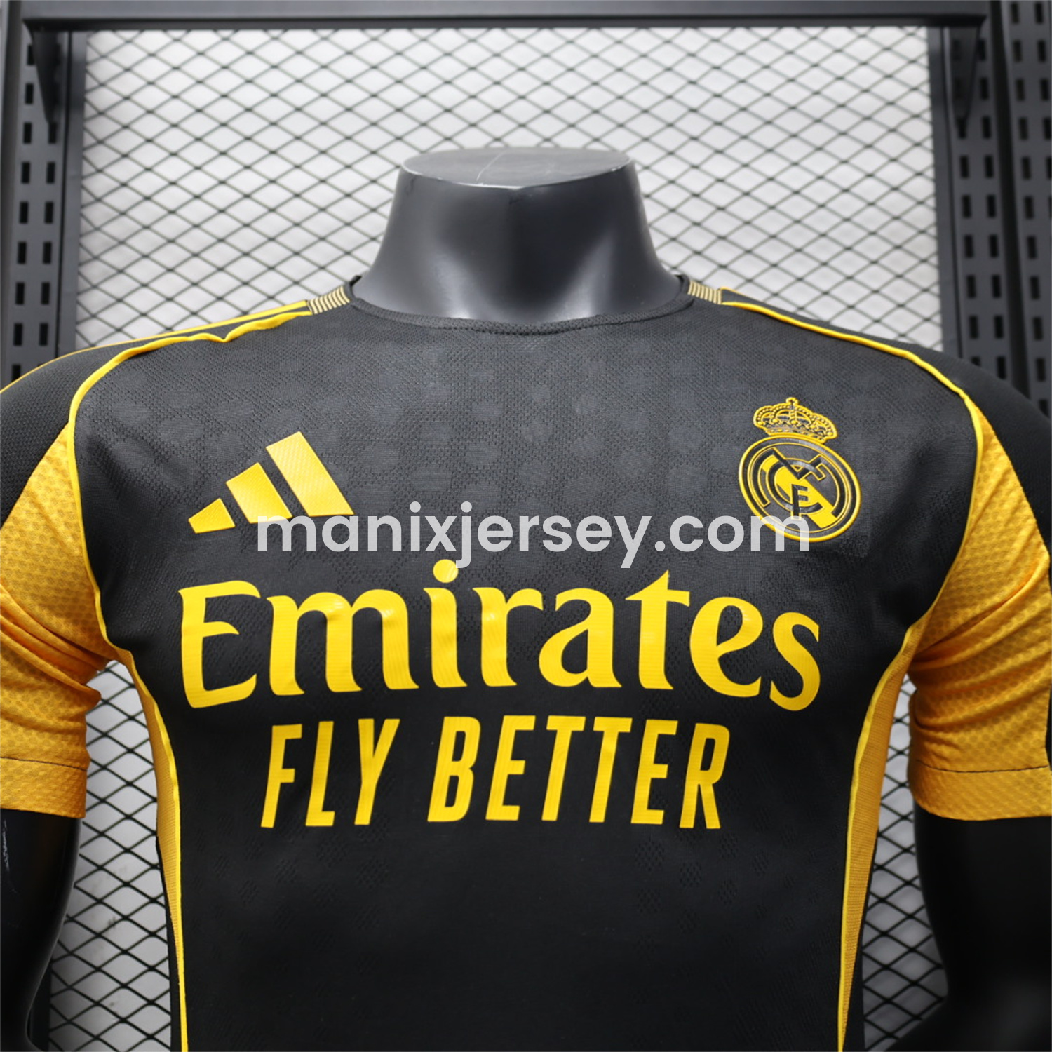ManixJersey.com | Real Madrid 25-26 Black Gold Special Edition Jersey - Player Version -Customize Name, Number and Patch | Worldwide Shipping