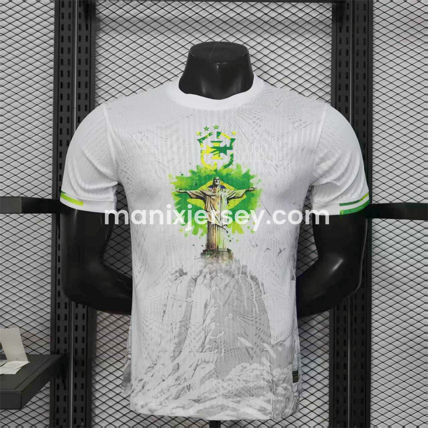 ManixJersey.com | Brazil 25-26 Christ the Redeemer Statue White Jersey - Player Version -Customize Name, Number and Patch | Worldwide Shipping