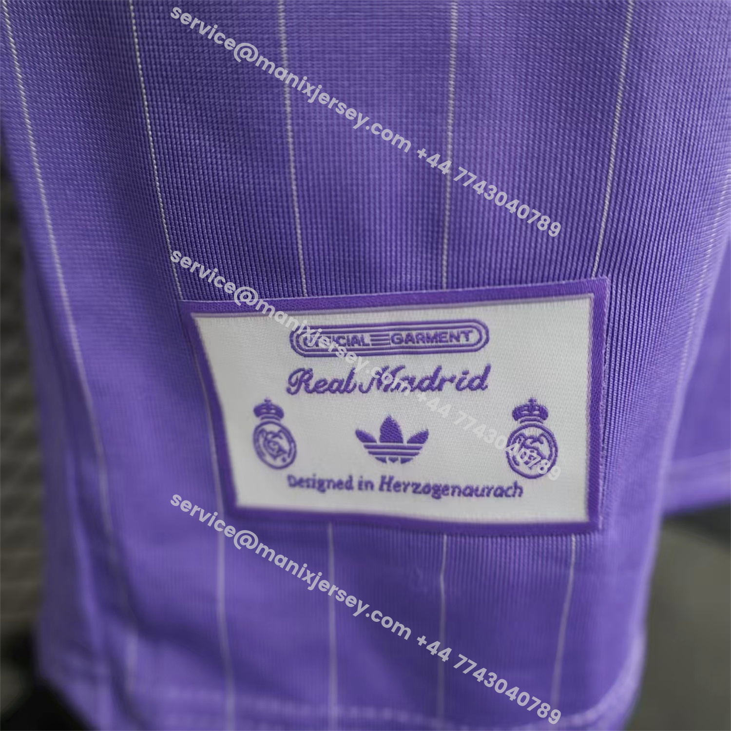 ManixJersey.com | Real Madrid 25-26 Icon Range Trefoil Light Purple Travel Jersey - Player Version -Customize Name, Number and Patch | Worldwide Shipping