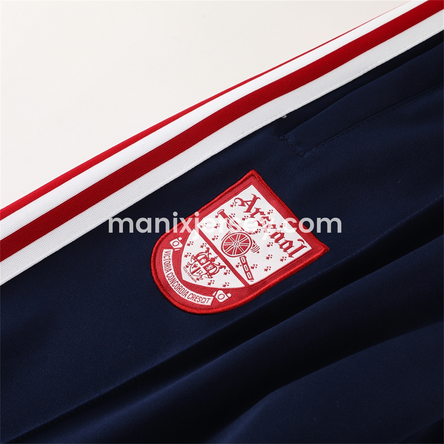 ManixJersey.com | Arsenal 24-25 Throwback Jacket Training Tracksuit - Red Jackets & Blue Pants -Customize Name, Number and Patch | Worldwide Shipping