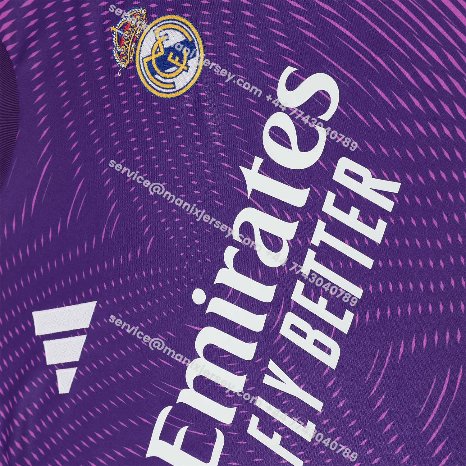 ManixJersey.com | Real Madrid 25-26 Short-Sleeve Training Set - Purple Top & Purple Shorts -Customize Name, Number and Patch | Worldwide Shipping