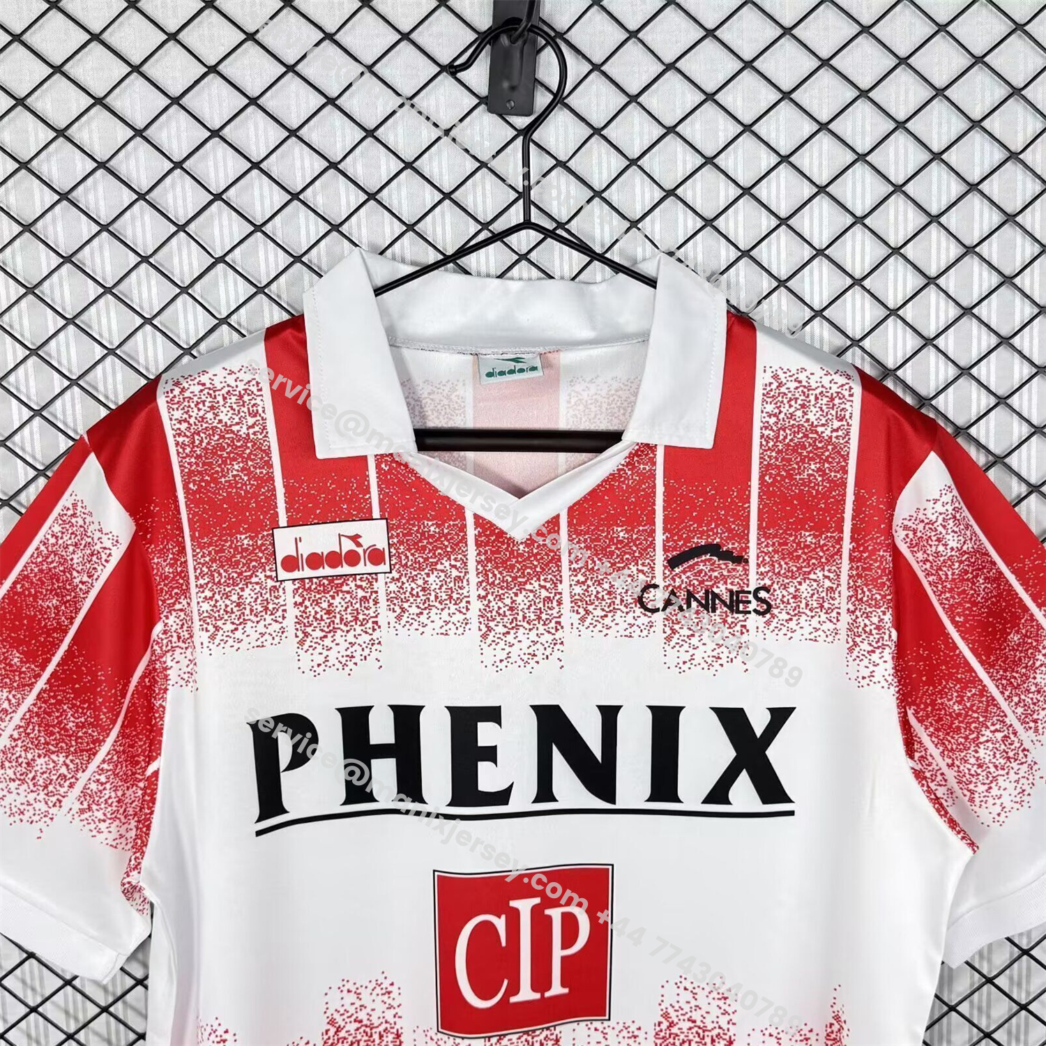 ManixJersey.com | Retro AS Cannes 1991-92 Home Jersey -Customize Name, Number and Patch | Worldwide Shipping