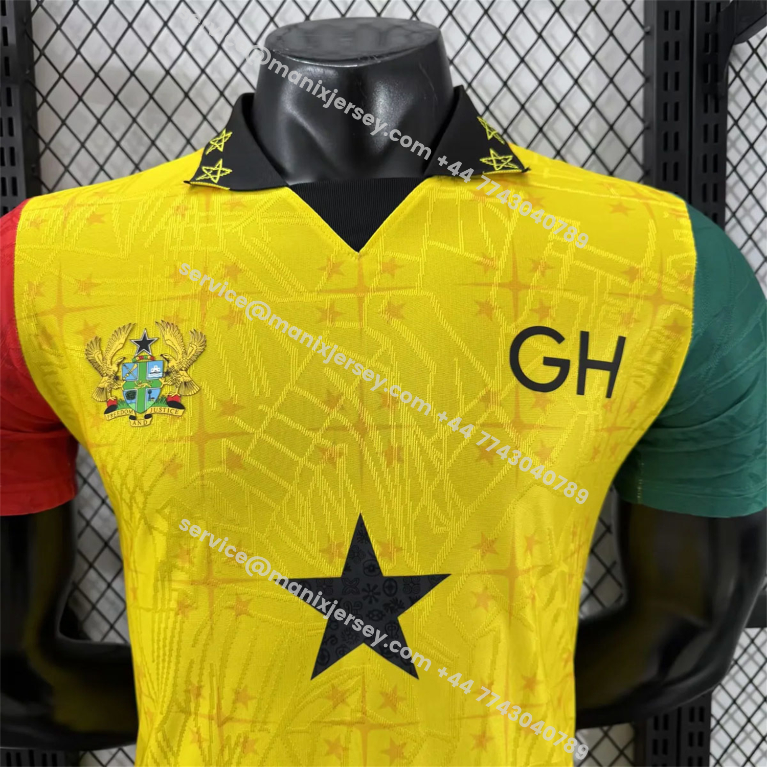 ManixJersey.com | Ghana 2026 Coat Of Arms Yellow Special Jersey - Player Version -Customize Name, Number and Patch | Worldwide Shipping