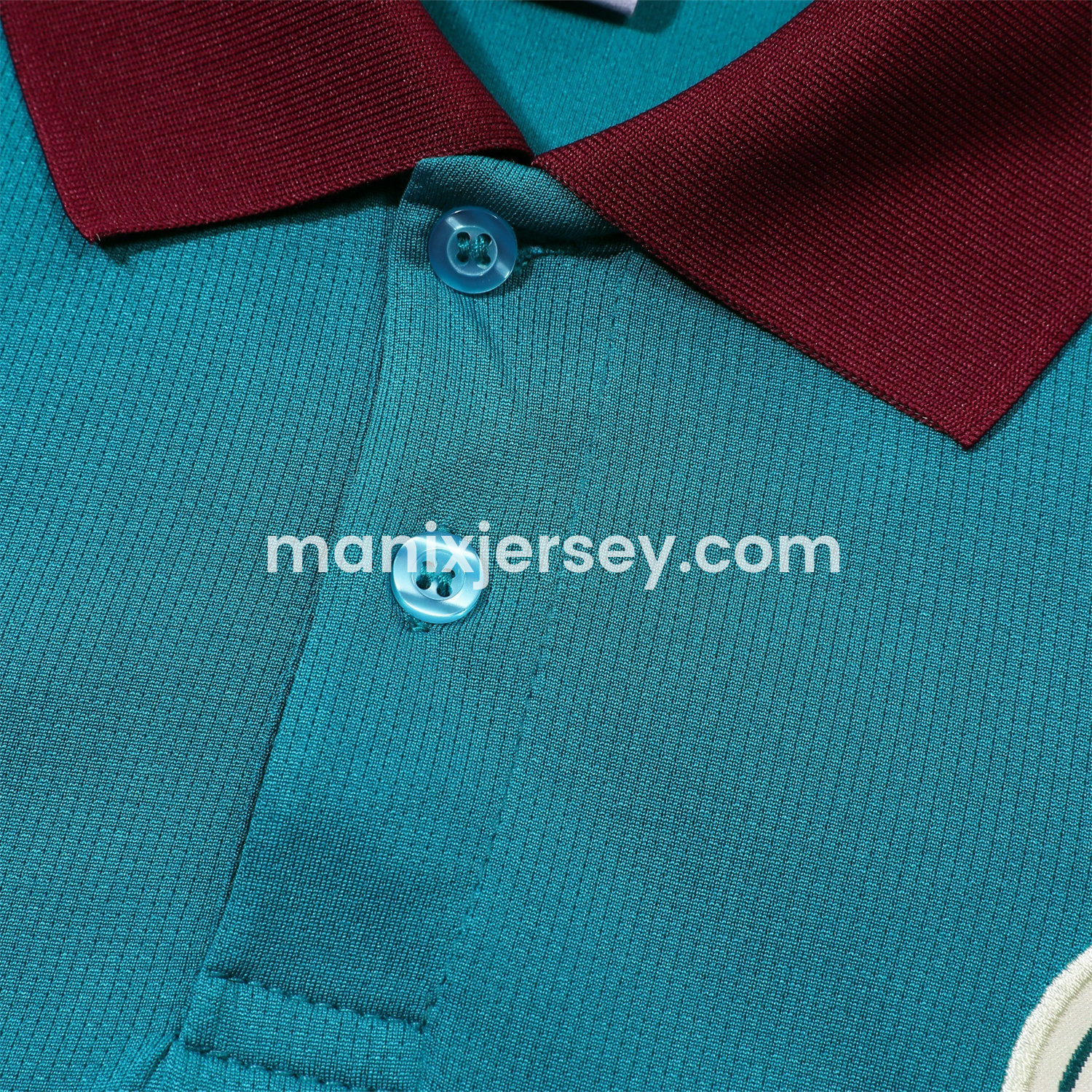 ManixJersey.com | Paris Saint-Germain PSG 25-26 POLO Short-Sleeve Training Set - Blue Green Top and Black Pants -Customize Name, Number and Patch | Worldwide Shipping
