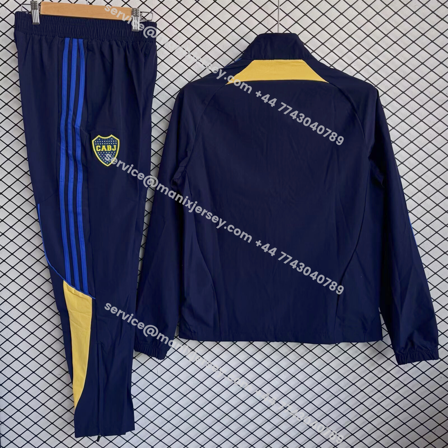 ManixJersey.com | Boca Juniors 25-26 Windbreaker Training Set - Deep Blue Top and Pants -Customize Name, Number and Patch | Worldwide Shipping