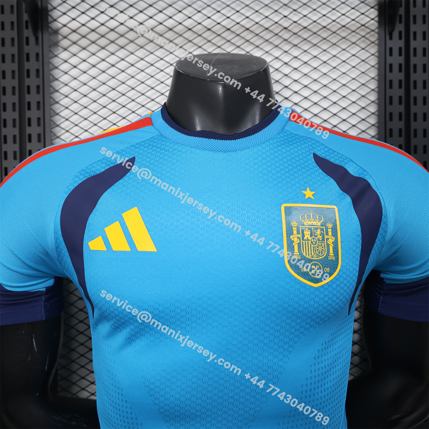 ManixJersey.com | Spain 2026 Blue Pre-Match Training Jersey - Player Version -Customize Name, Number and Patch | Worldwide Shipping