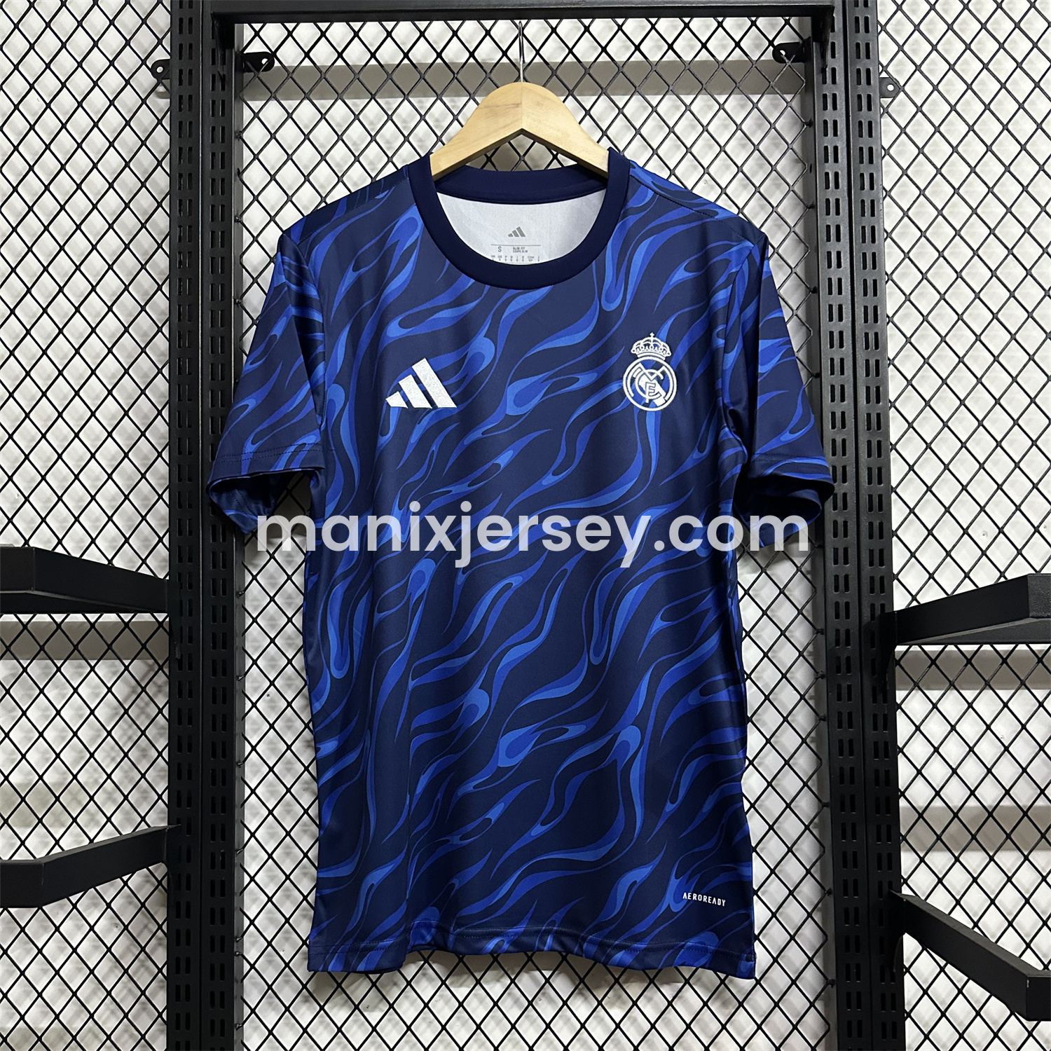 ManixJersey.com | Real Madrid 24-25 Blue Black Ripple Special Edition Jersey - Fans Version -Customize Name, Number and Patch | Worldwide Shipping