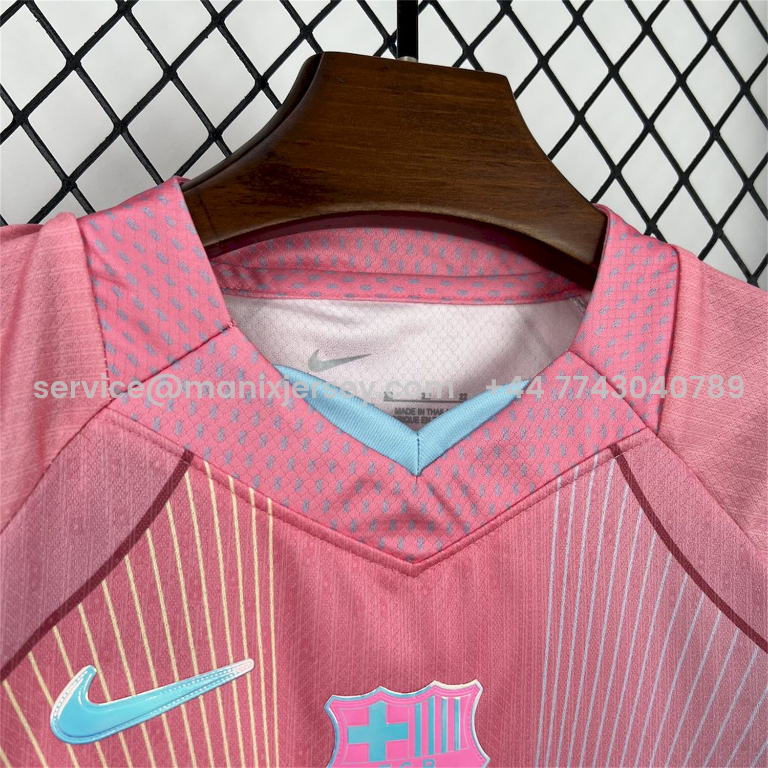 ManixJersey.com | Barcelona 25-26 T90 White Lines Pink Gradient Special Kids Kit -Customize Name, Number and Patch | Worldwide Shipping