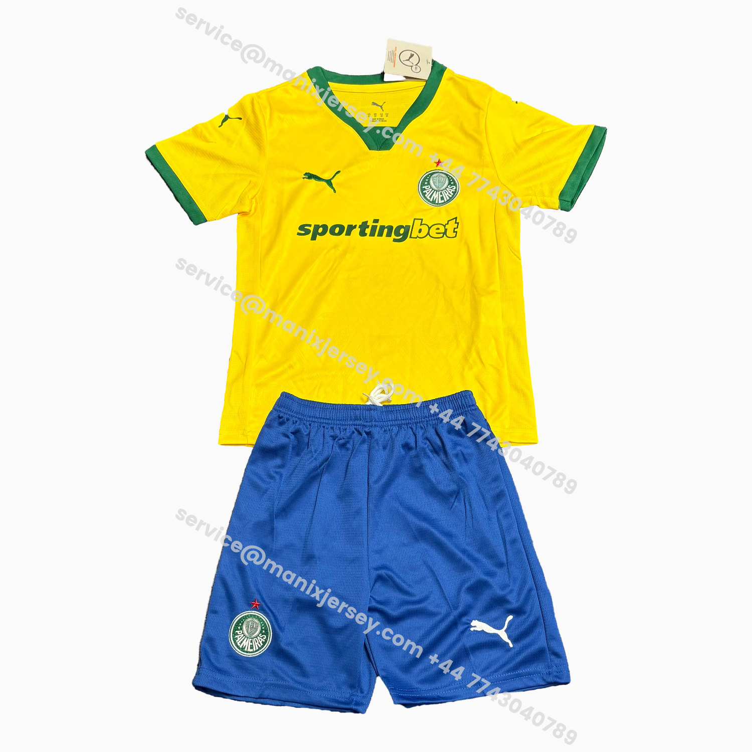 ManixJersey.com | Palmeiras 25-26 Third Yellow Kids Kit -Customize Name, Number and Patch | Worldwide Shipping