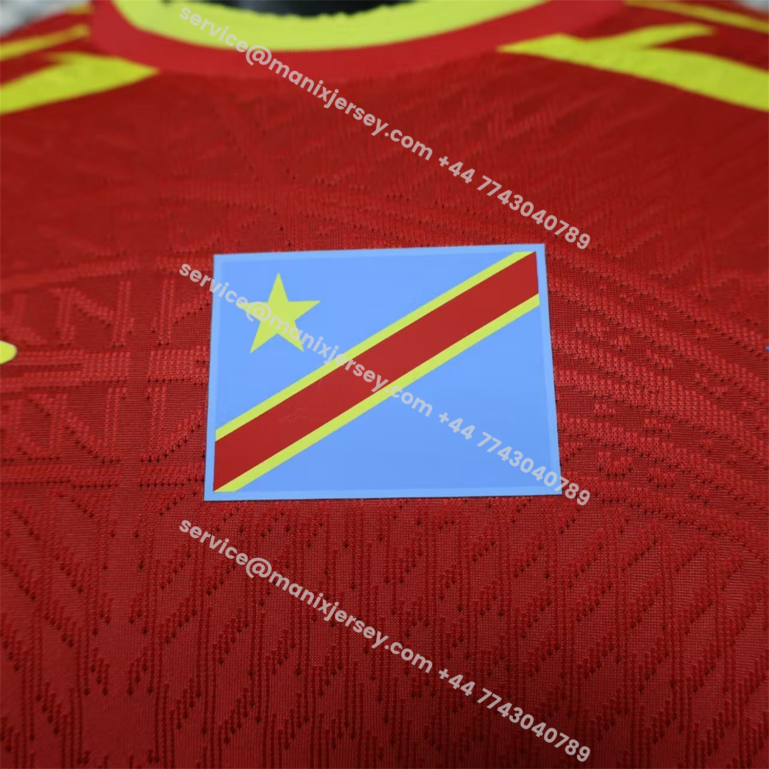 ManixJersey.com | Congo 2026 Third Red Jersey - Player Version -Customize Name, Number and Patch | Worldwide Shipping