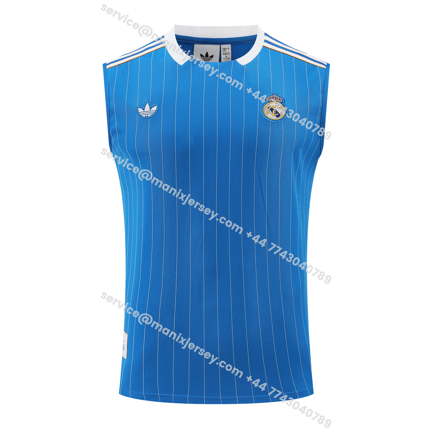 ManixJersey.com | Real Madrid 25-26 Vest Training Set - Blue Vest & Blue Shorts -Customize Name, Number and Patch | Worldwide Shipping