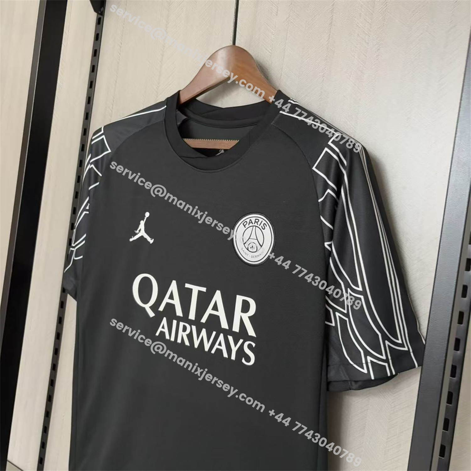 ManixJersey.com | Paris Saint-Germain PSG 25-26 JD Black Special Jersey - Fans Version -Customize Name, Number and Patch | Worldwide Shipping