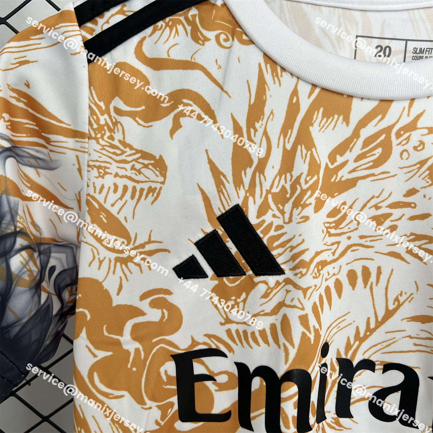 ManixJersey.com | Real Madrid 25-26 Orange And Black Dragon Special Kids Kit -Customize Name, Number and Patch | Worldwide Shipping