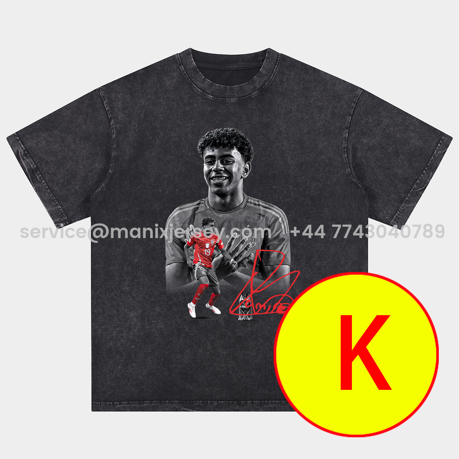 ManixJersey.com | LAMINE YAMAL - Barcelona No. 10 Legend Continues 2025 Oversized Washed T-Shirt -Customize Name, Number and Patch | Worldwide Shipping
