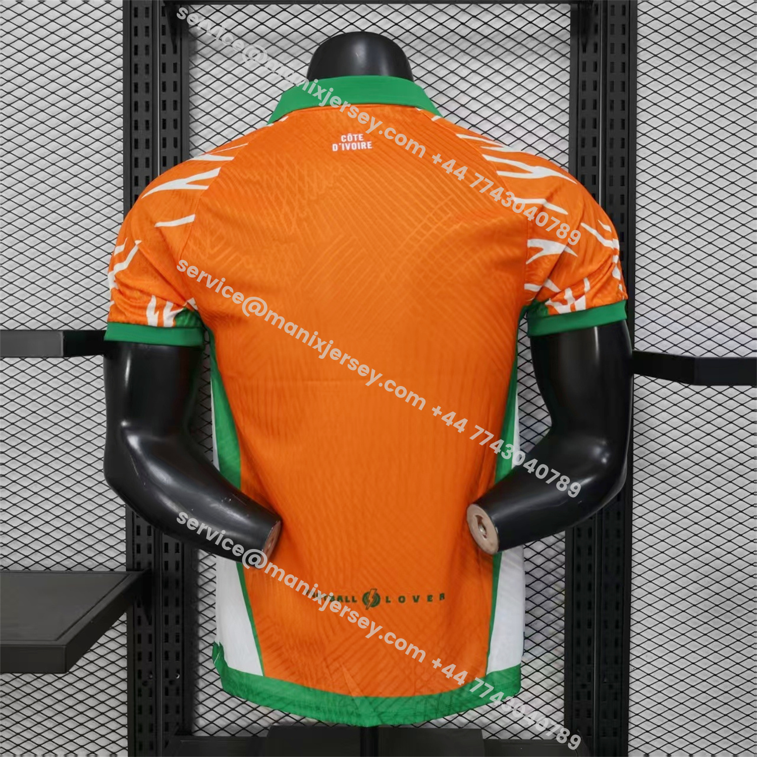 ManixJersey.com | Ivory Coast 25-26 Elephant And Kid Orange Jersey - Player Version -Customize Name, Number and Patch | Worldwide Shipping