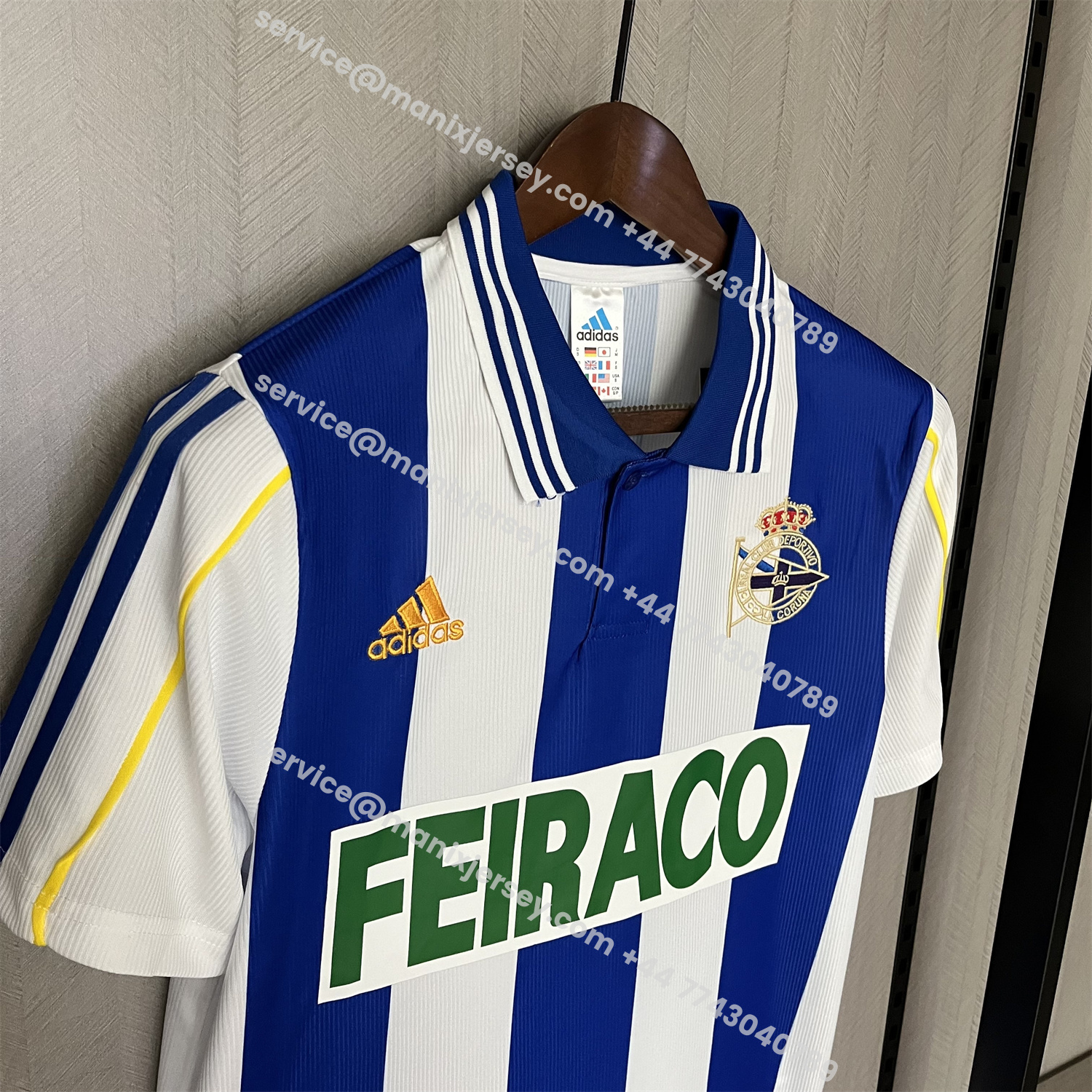ManixJersey.com | Retro Deportivo de La Coruña 1999-00 Home Jersey -Customize Name, Number and Patch | Worldwide Shipping