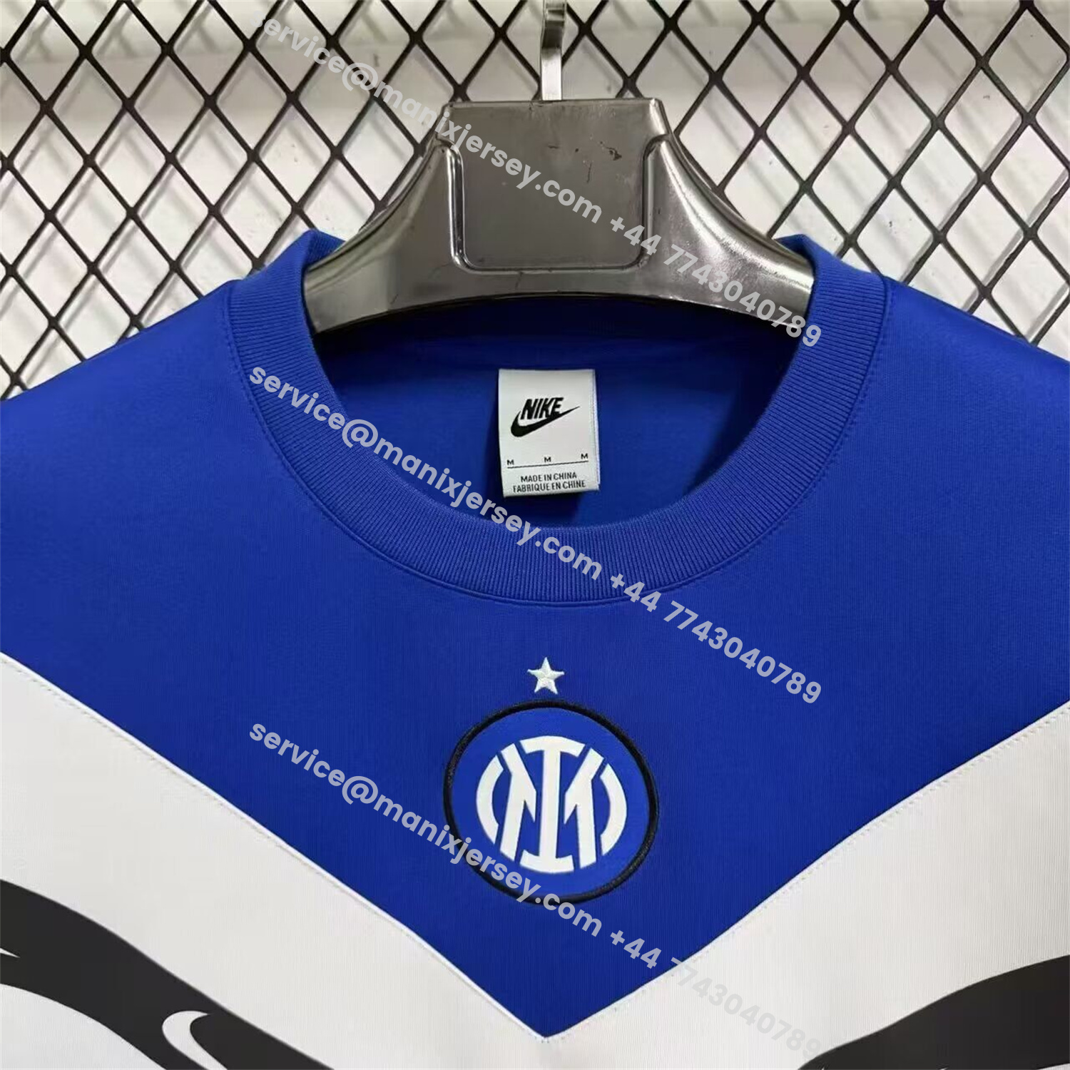 ManixJersey.com | Inter Milan Blue And White Unisex Pullover Hoodieullover Hoodie -Customize Name, Number and Patch | Worldwide Shipping