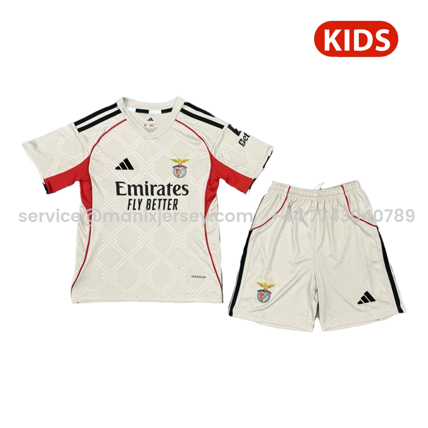 ManixJersey.com | Benfica 25-26 Away Kids Kit -Customize Name, Number and Patch | Worldwide Shipping