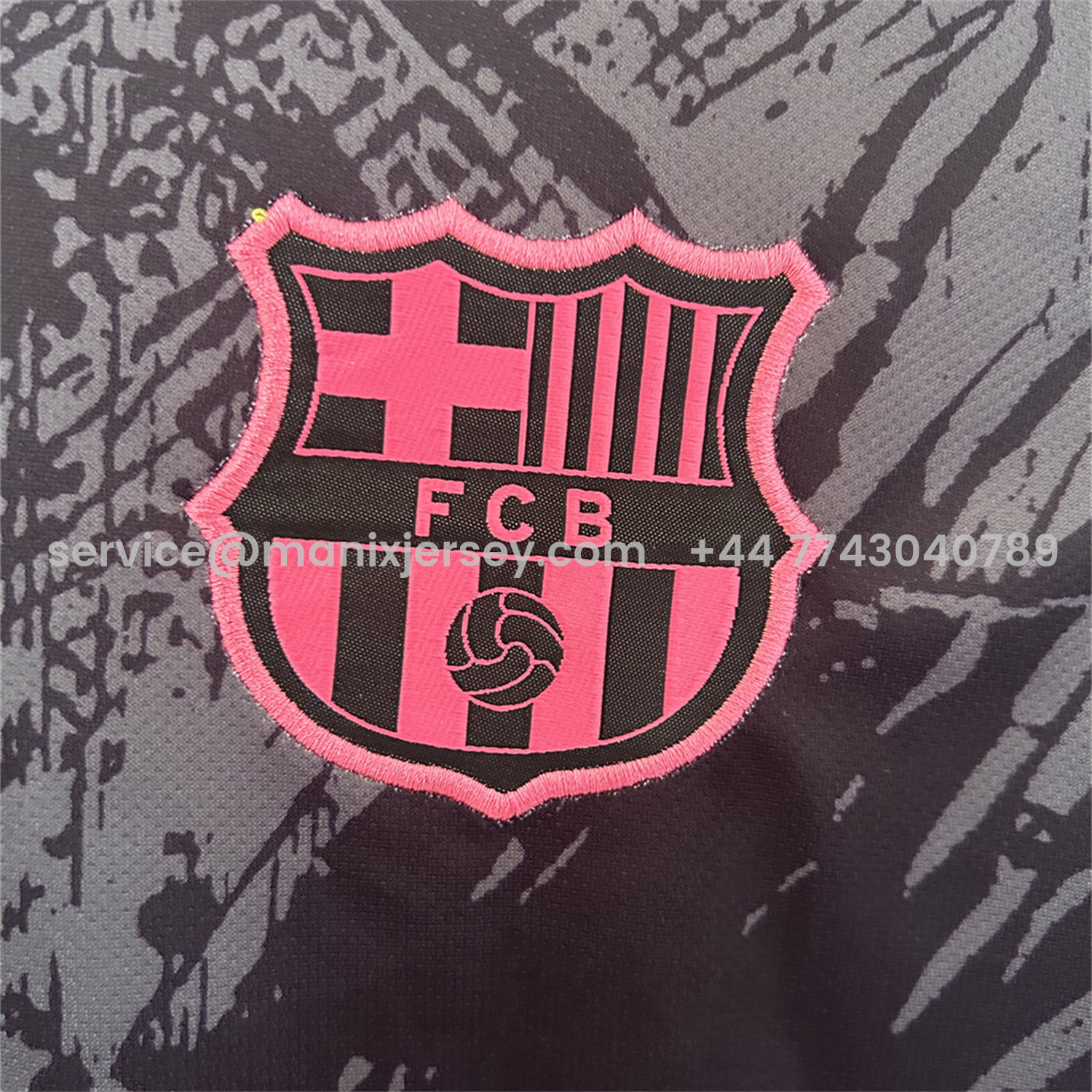 ManixJersey.com | Barcelona 25-26 Pink Lion Black Jersey - Fans Version -Customize Name, Number and Patch | Worldwide Shipping