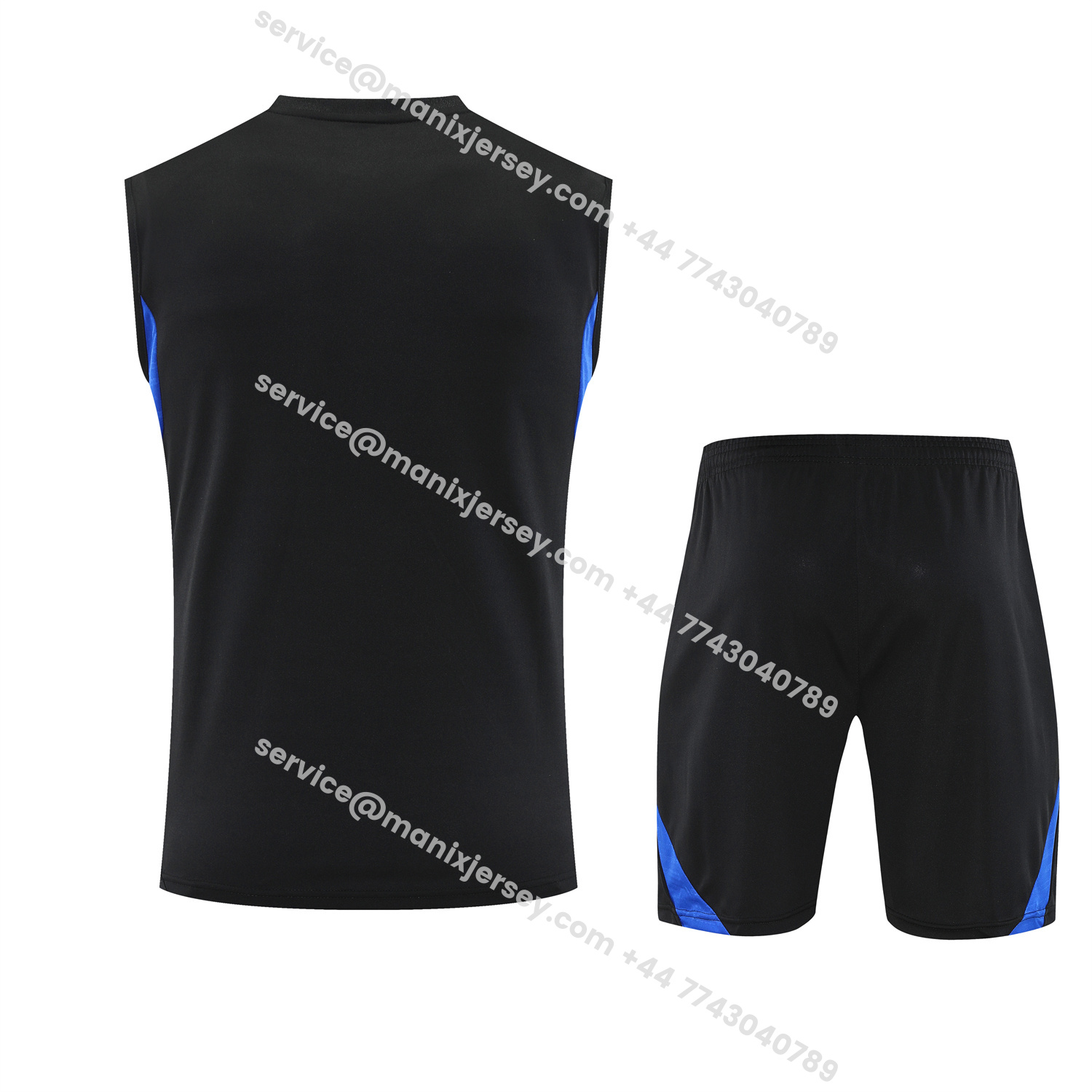 ManixJersey.com | Manchester United 25-26 Vest Training Set - Black And Light Grey Vest & Black Shorts -Customize Name, Number and Patch | Worldwide Shipping