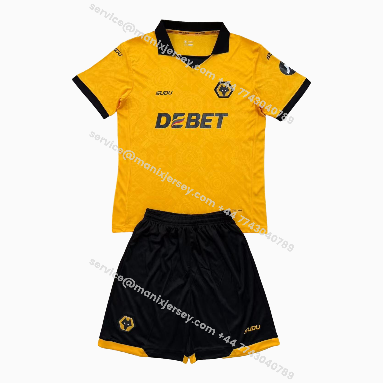 ManixJersey.com | Wolverhampton Wanderers Wolves 25-26 Home Men's Adult Jersey Set - Fans Version -Customize Name, Number and Patch | Worldwide Shipping