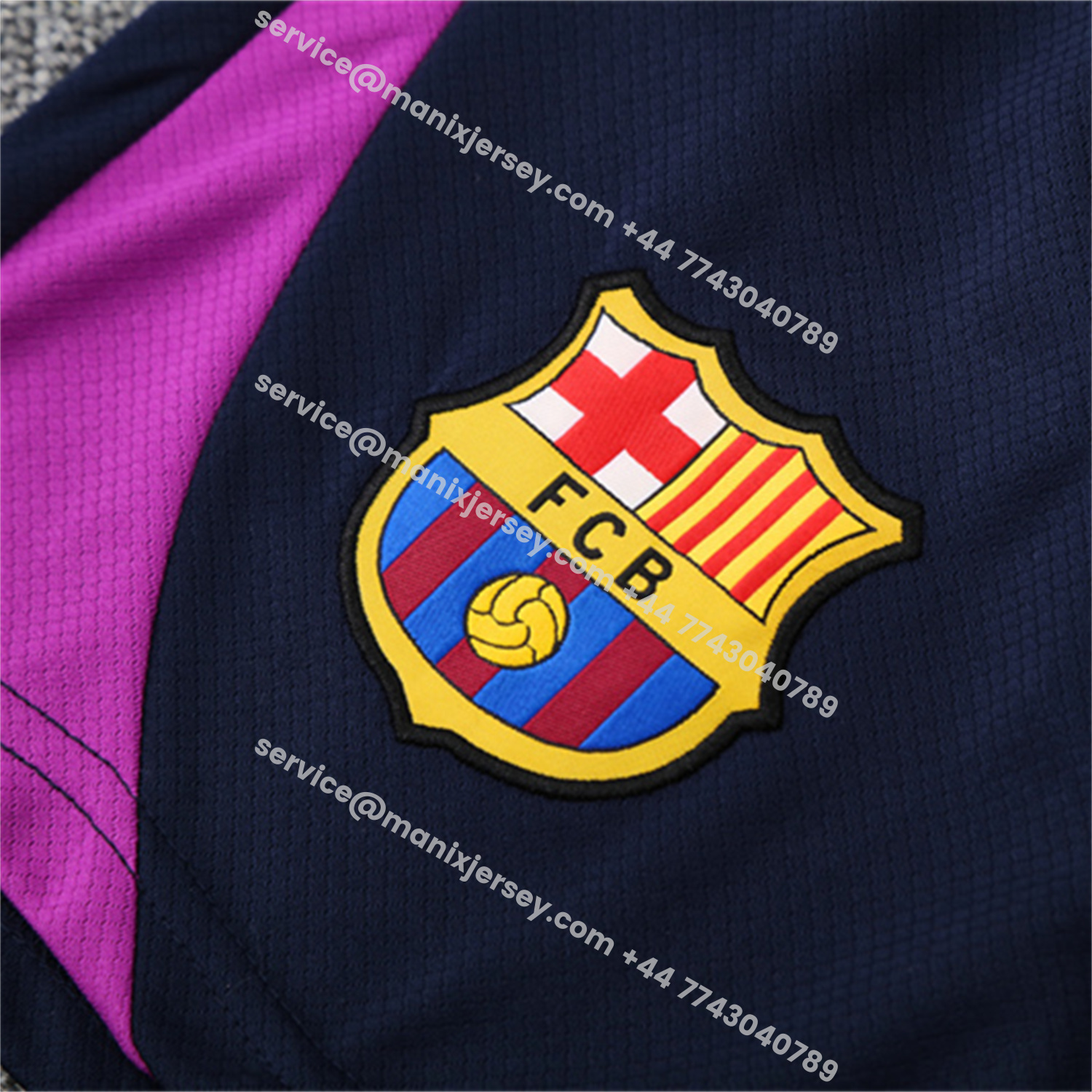ManixJersey.com | Barcelona 25-26 Kids Short-Sleeve Training Set - Purple Top & Deep Blue Shorts -Customize Name, Number and Patch | Worldwide Shipping
