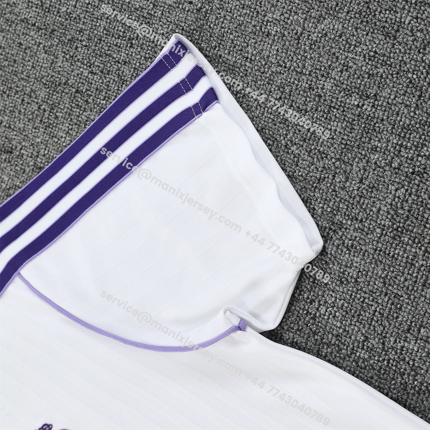 ManixJersey.com | Real Madrid 25-26 Short-Sleeve Training Set - Purple And White Top & Purple Shorts -Customize Name, Number and Patch | Worldwide Shipping