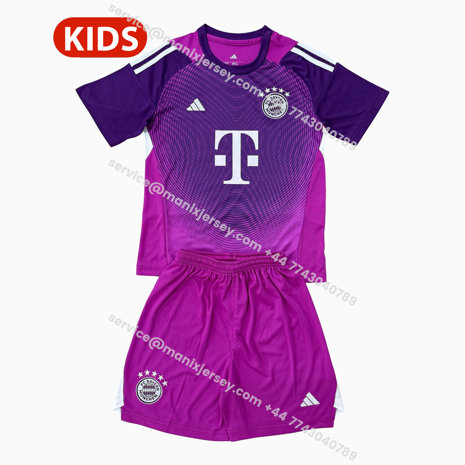 ManixJersey.com | Bayern Munich 25-26 Pueple Goalkeeper Kids Kit -Customize Name, Number and Patch | Worldwide Shipping